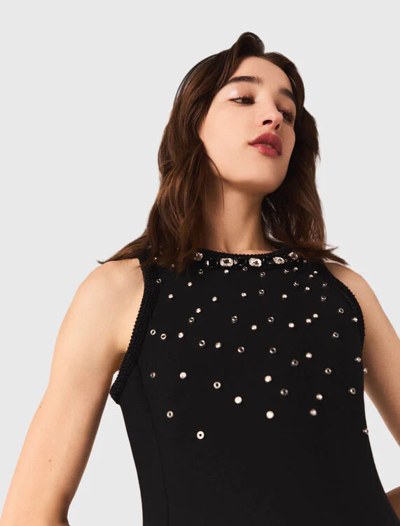 Jewelled skater dress Black - Image 6