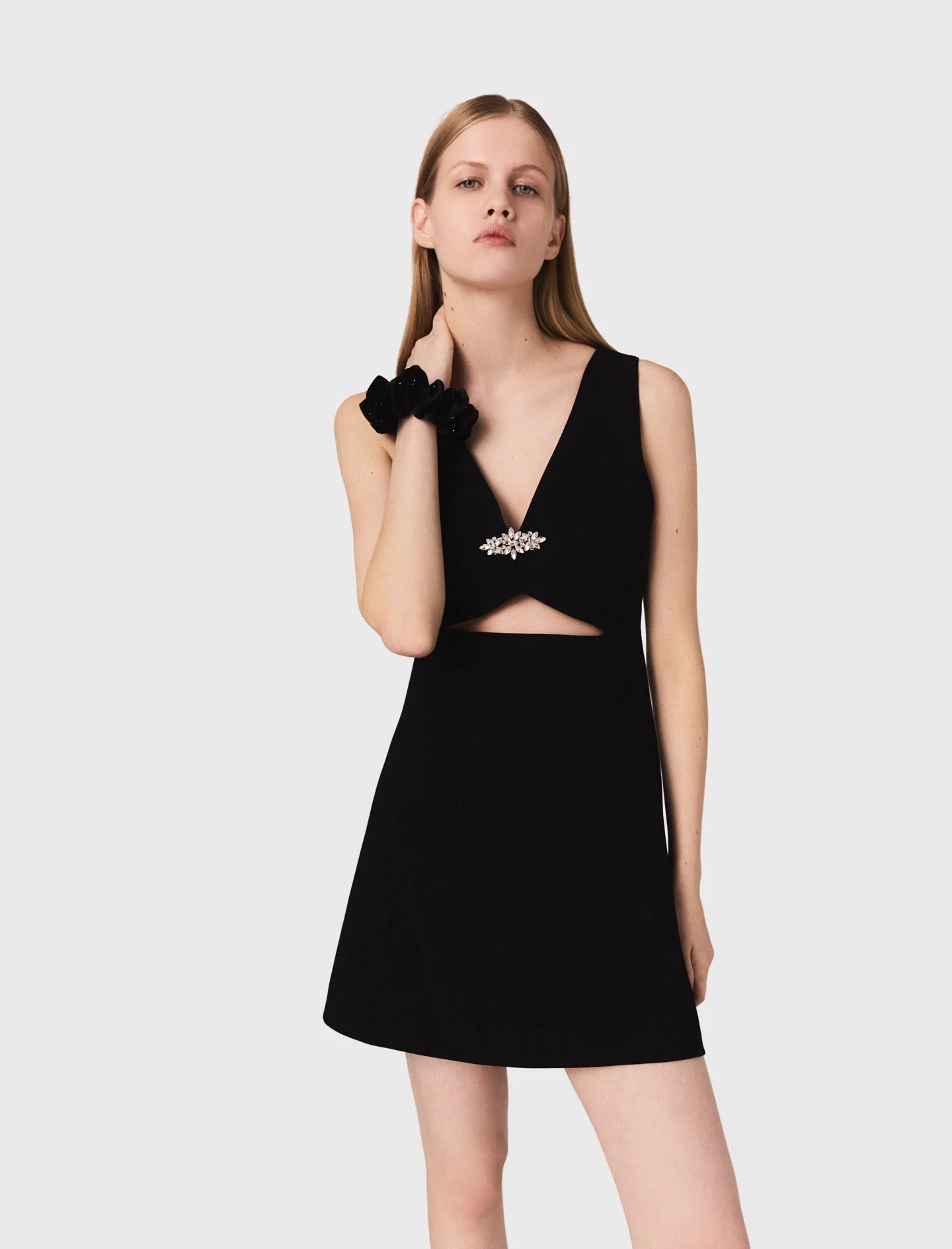 Jewel-embroidered short dress Black - Image 2
