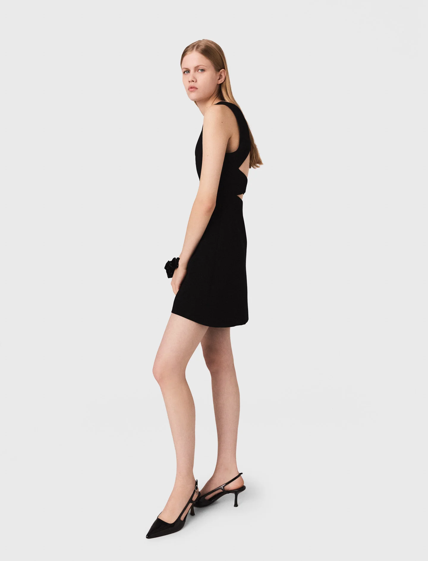Jewel-embroidered short dress Black - Image 4