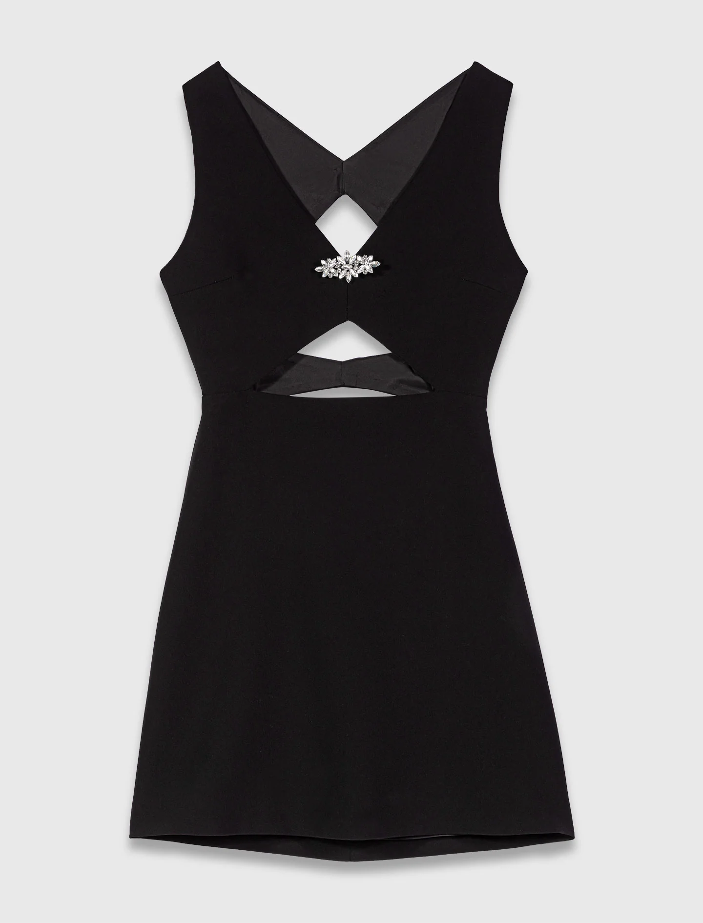 Jewel-embroidered short dress Black - Image 7