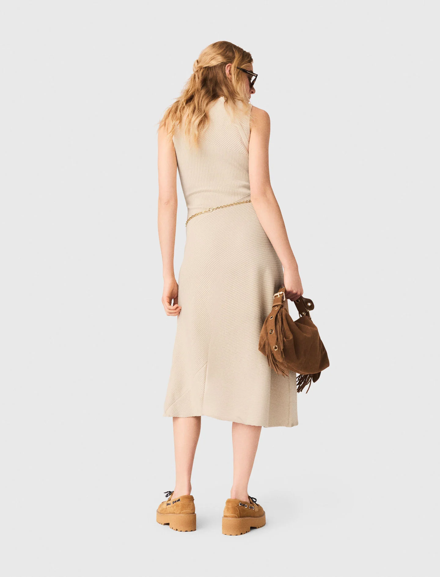 Long Dress With Jewellery Beige - Image 3