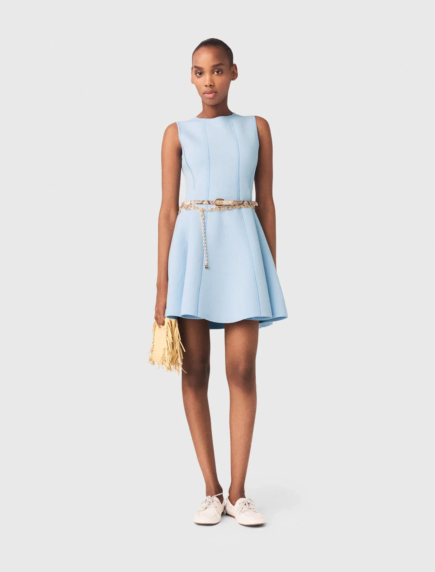 Skater Dress With Jewelled Bows Blue Sky - Image 3