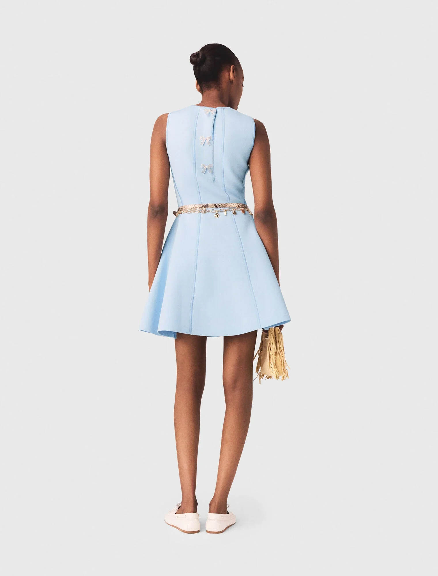 Skater Dress With Jewelled Bows Blue Sky - Image 4