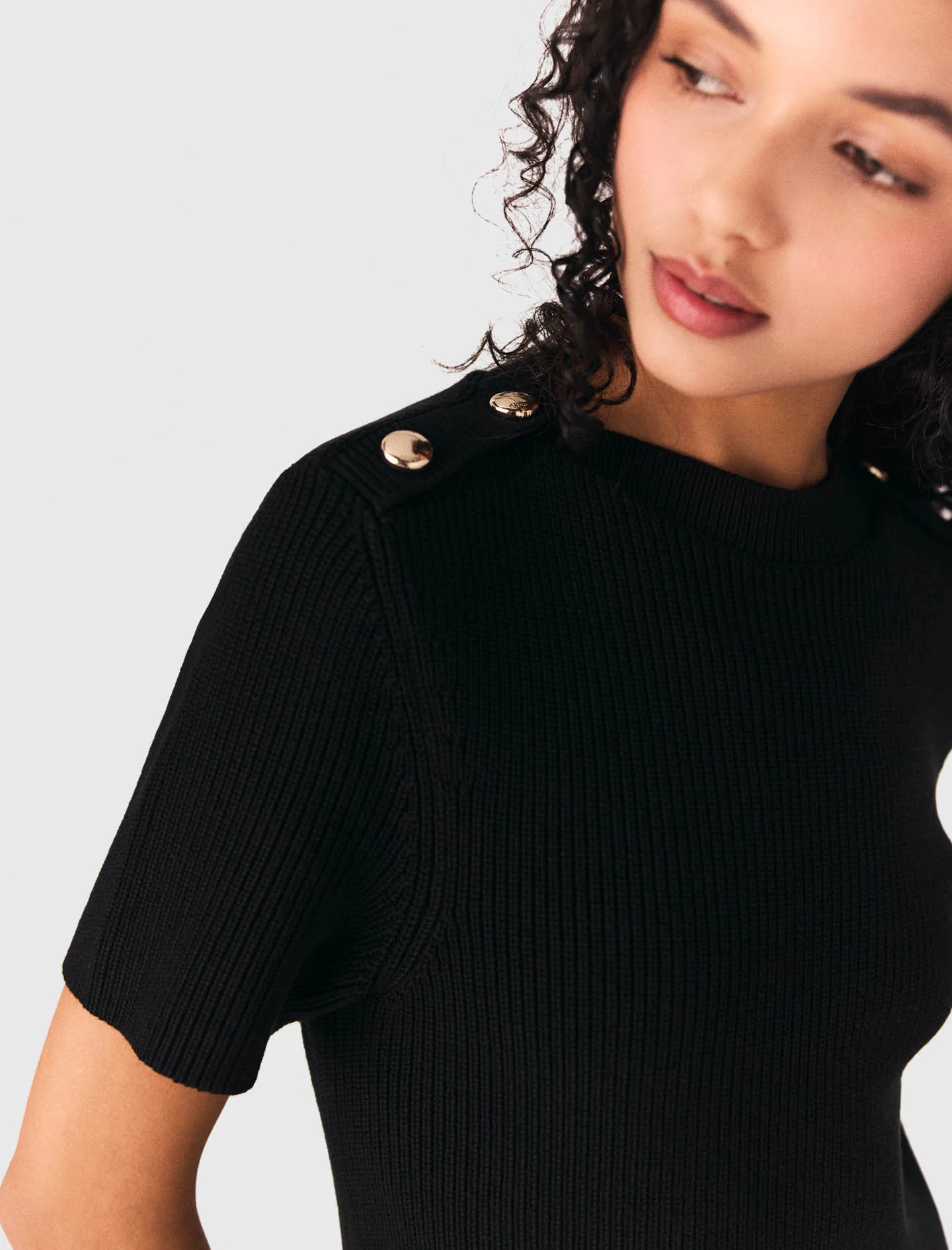 Short knit and taffeta dress - Image 5