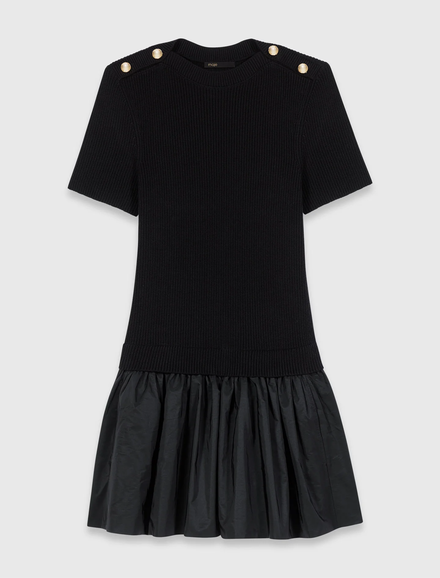 Short knit and taffeta dress - Image 7