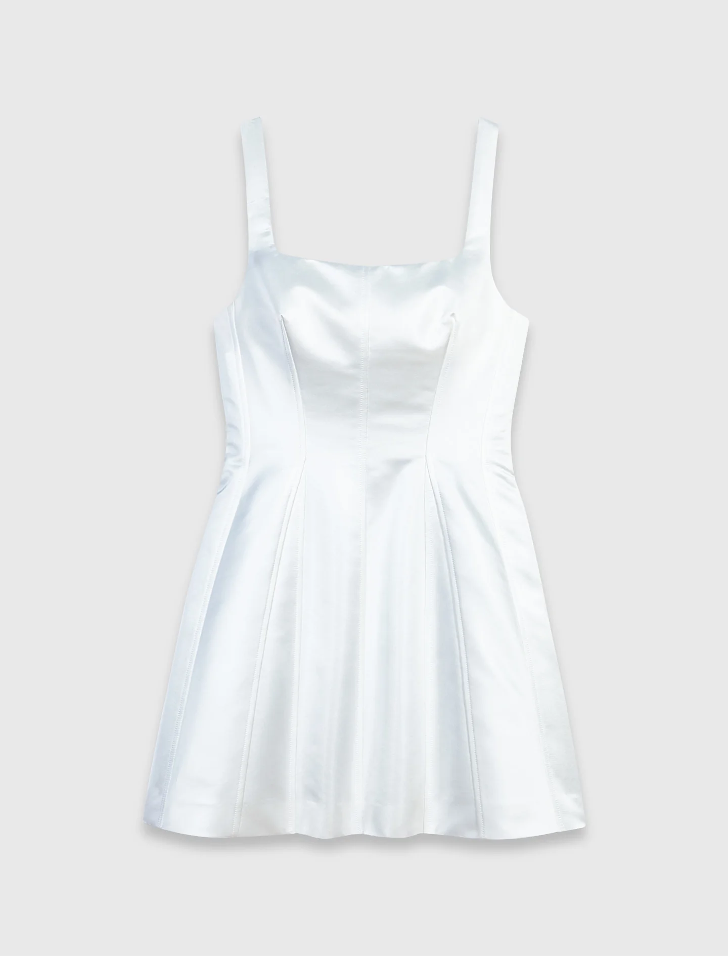 Short Satin Dress White - Image 9