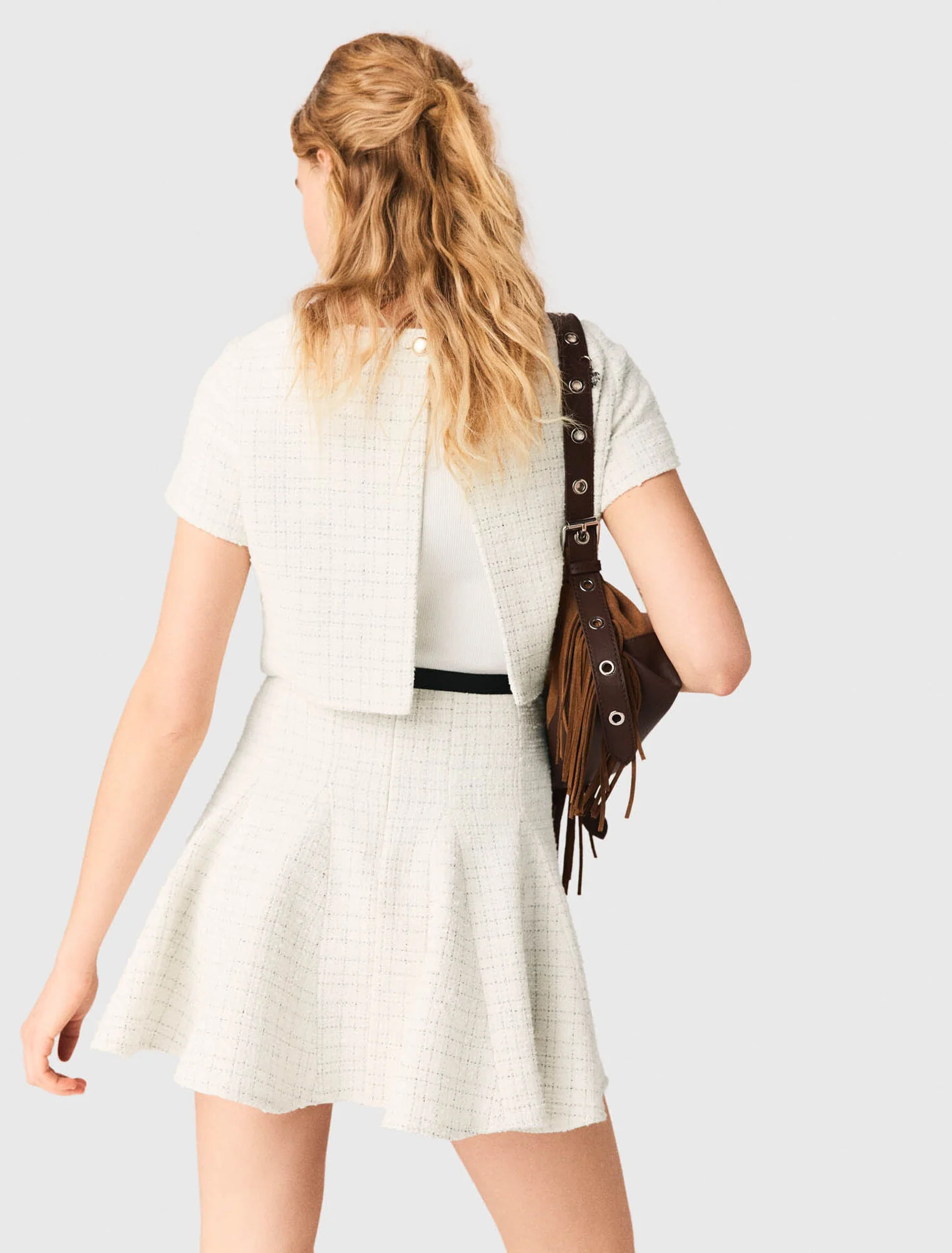 2-In-1 Tweed Dress Ecru - Image 3