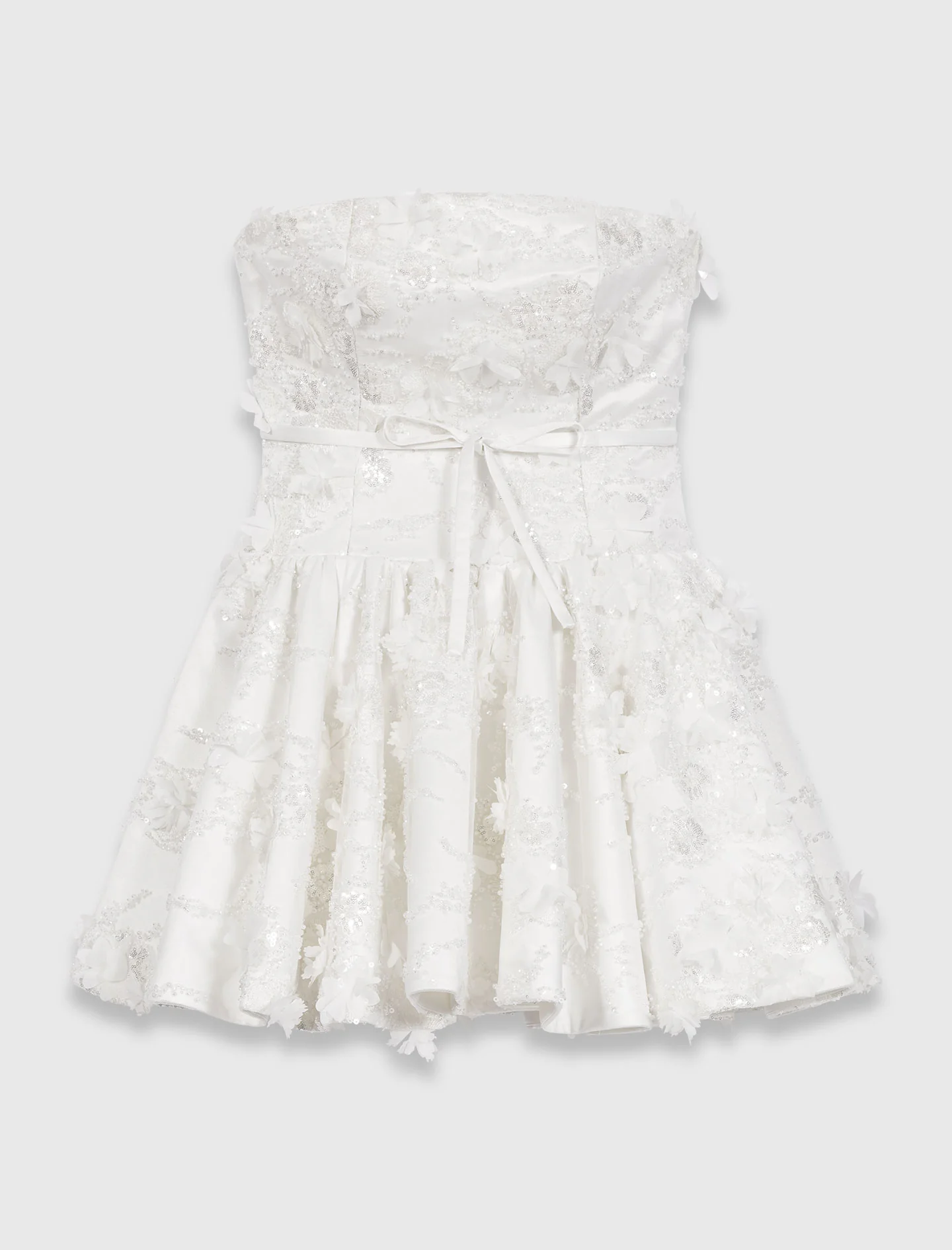 Short Embroidered Bustier Dress White - Image 8
