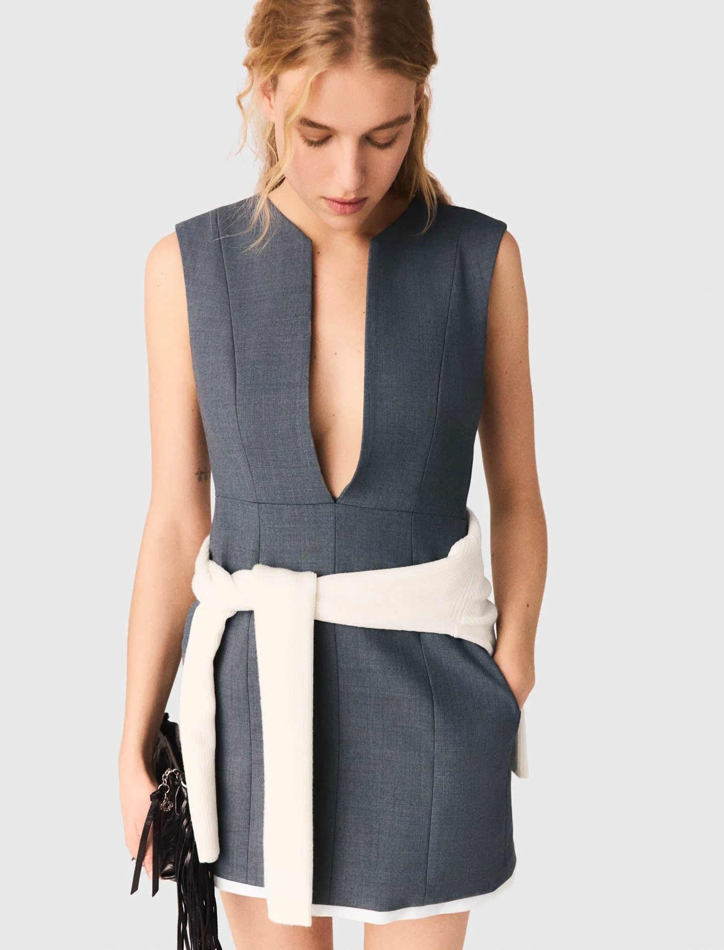 Layered-effect tailored dress - Image 6