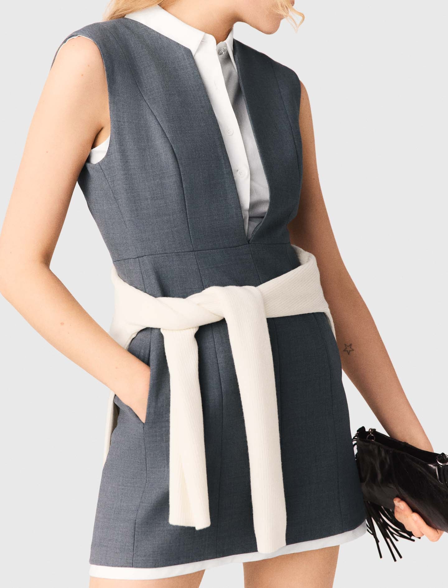 Layered-effect tailored dress - Image 7