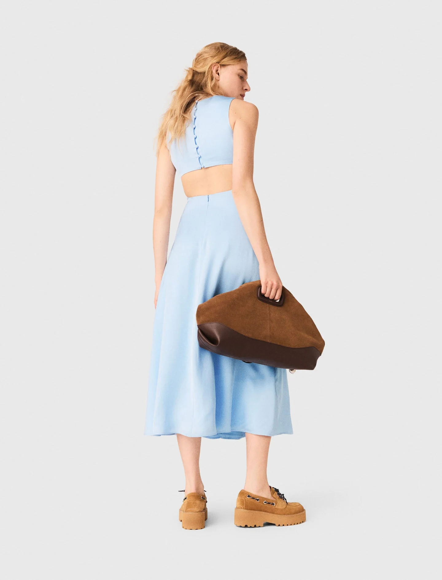 Open-Back Maxi Dress Blue Sky - Image 3