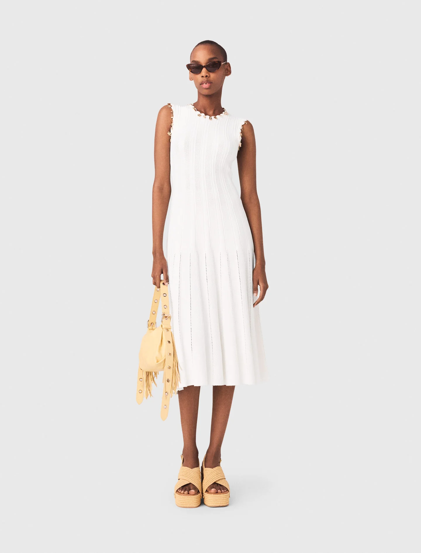 Knit Dress With Gold Jewellery White - Image 2