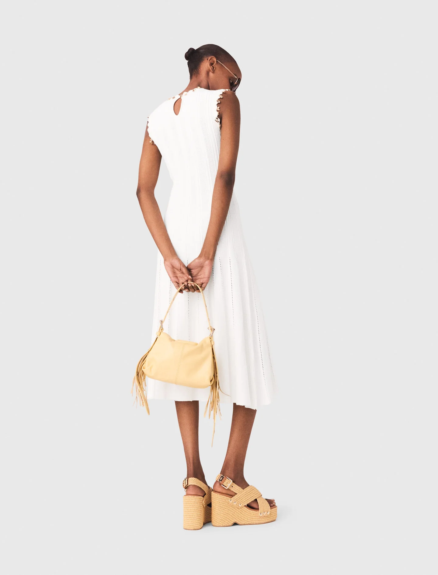 Knit Dress With Gold Jewellery White - Image 4