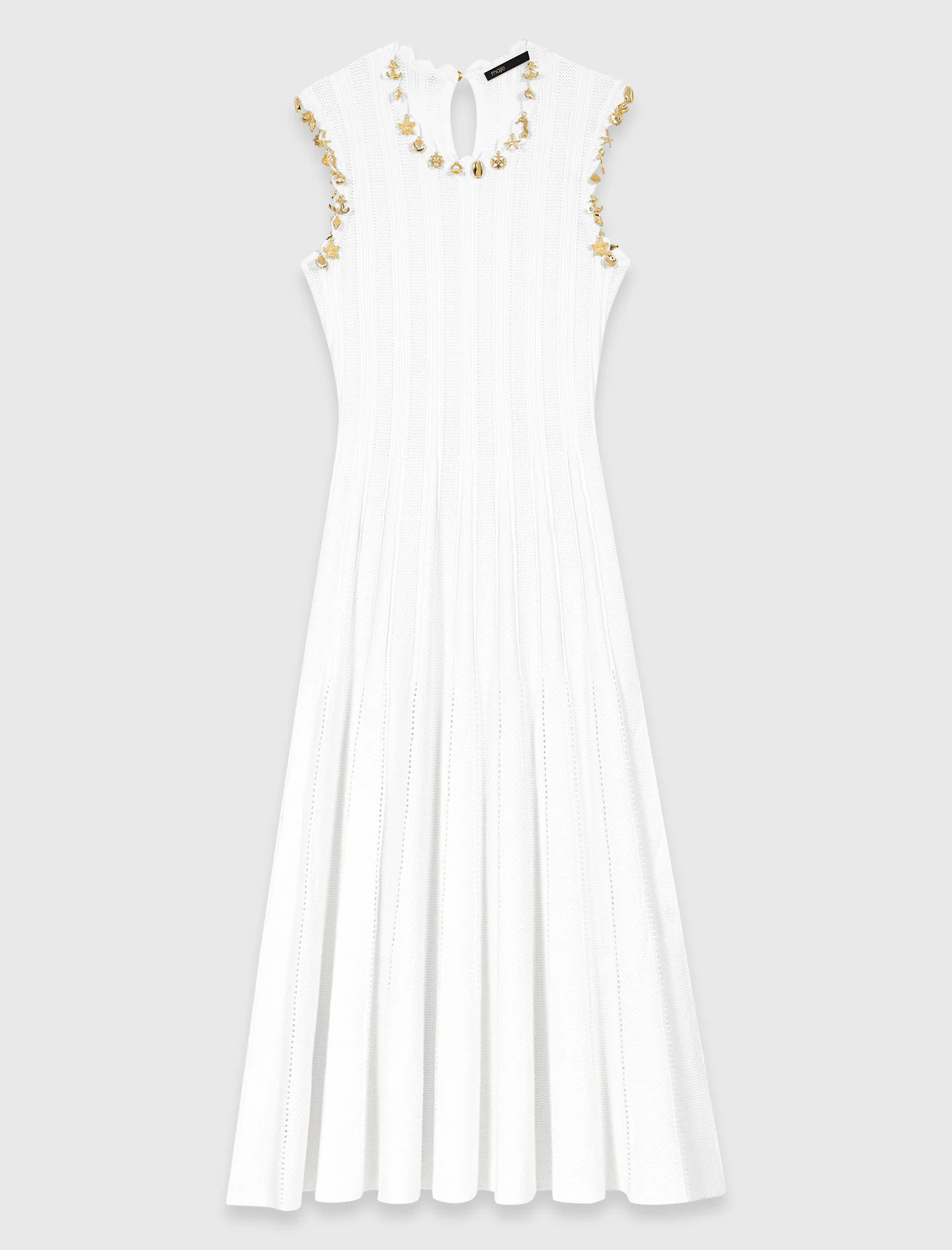 Knit Dress With Gold Jewellery White - Image 7