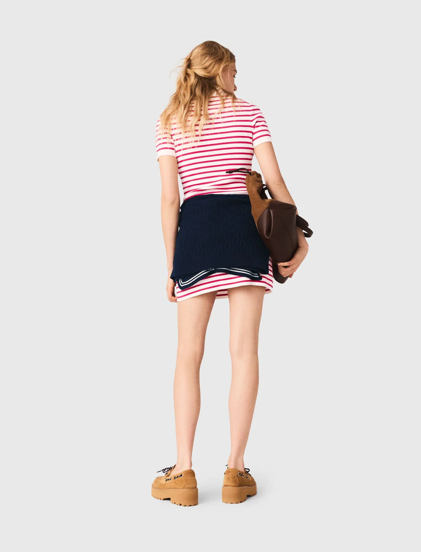 Striped Polo Dress Red - Image 3