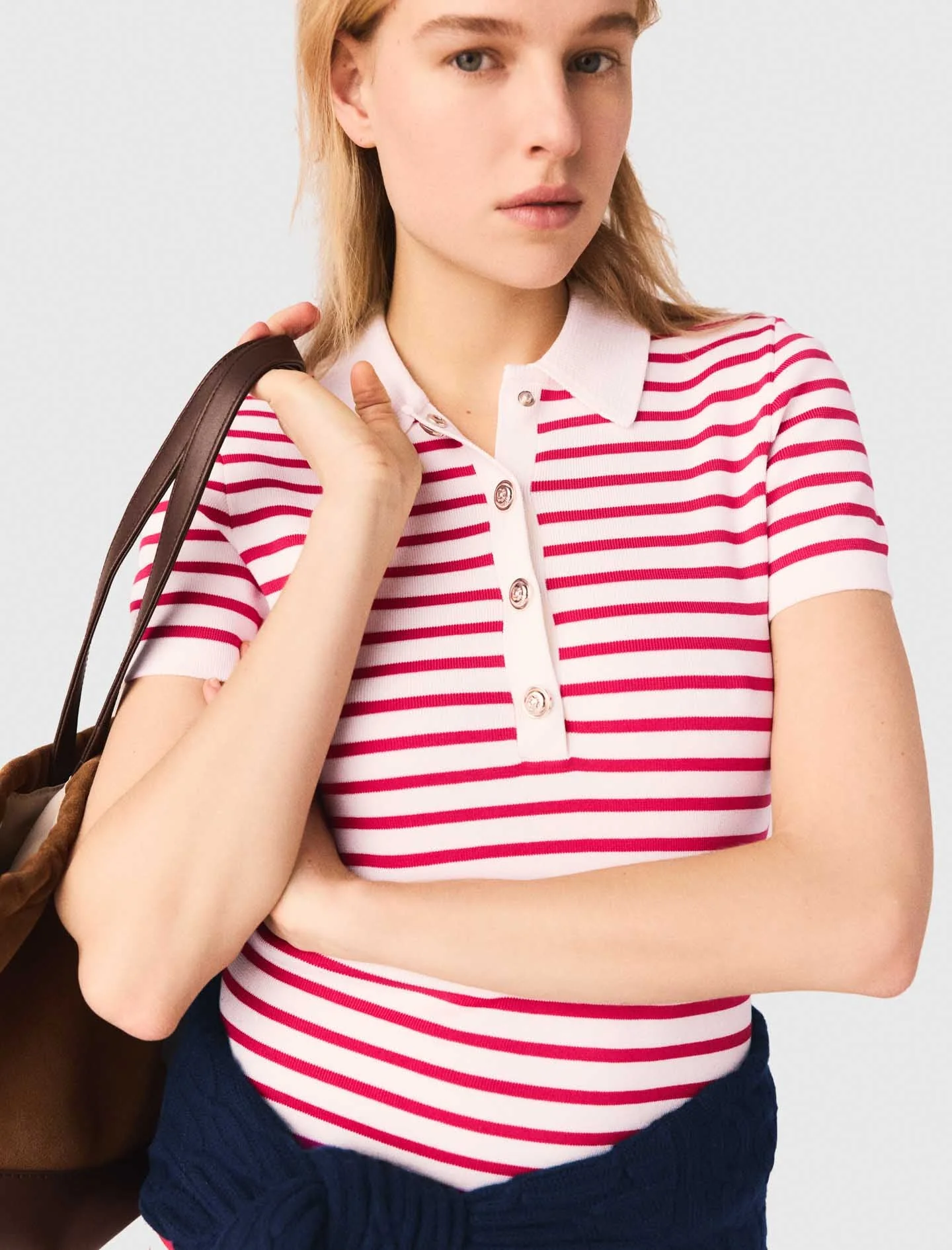 Striped Polo Dress Red - Image 8