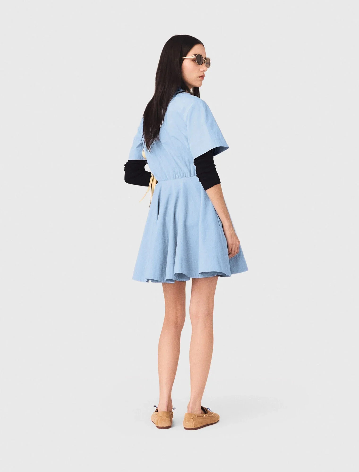 Flared Shirt Dress Blue Sky - Image 2