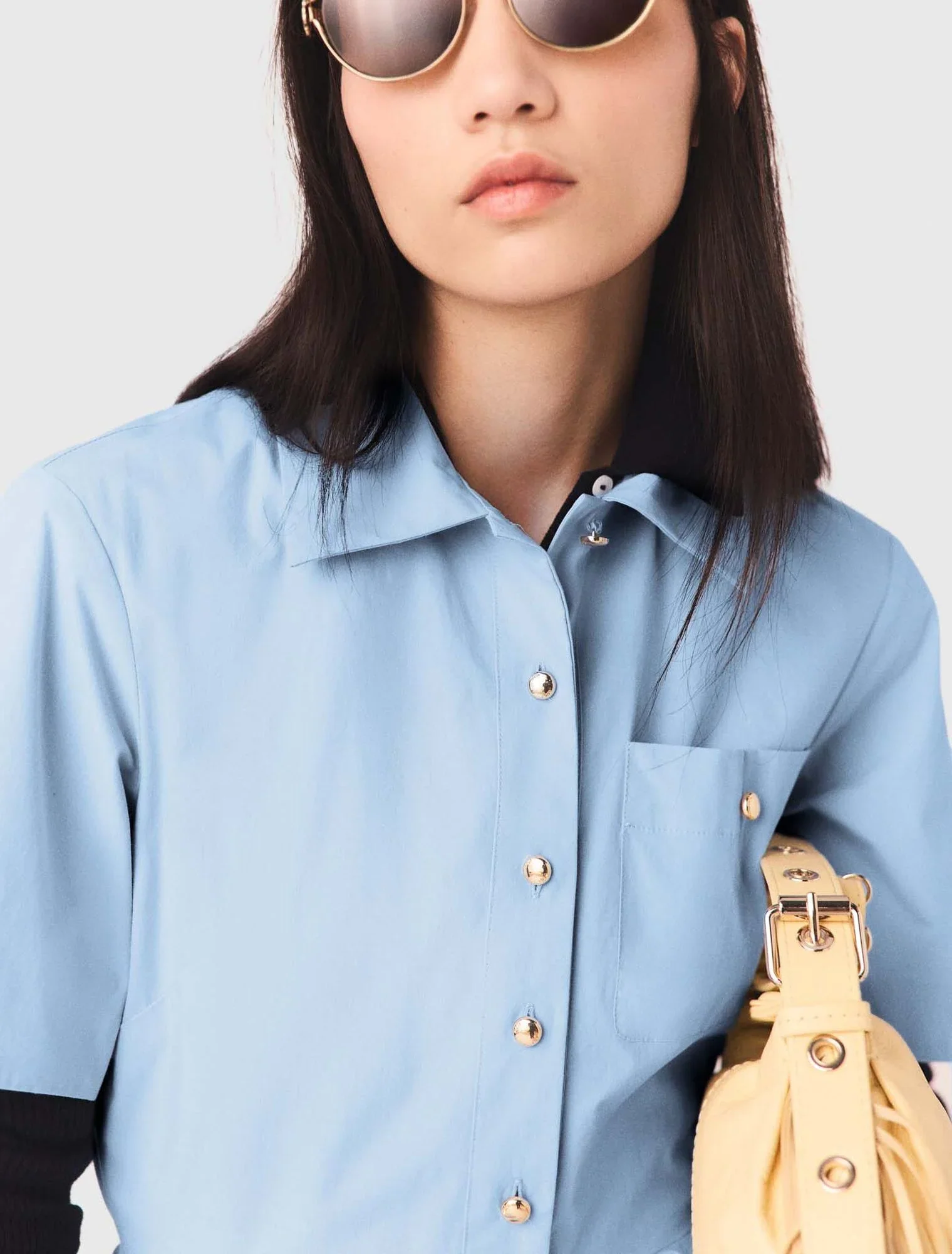 Flared Shirt Dress Blue Sky - Image 5