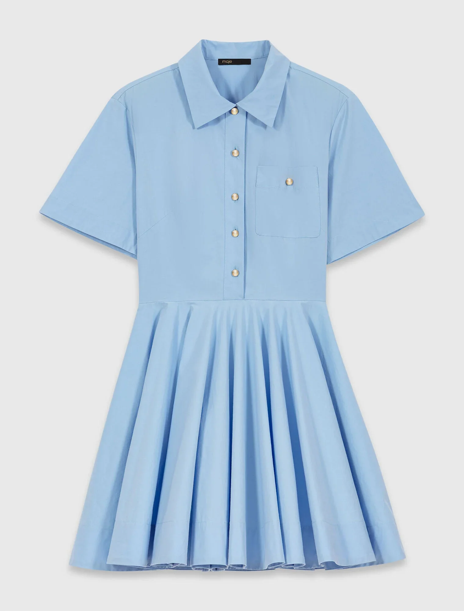 Flared Shirt Dress Blue Sky - Image 6