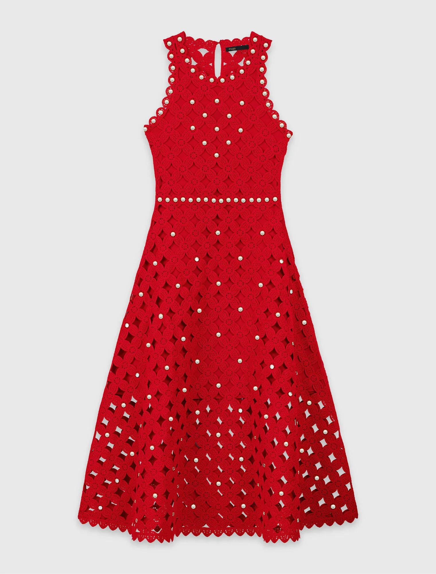 Mirrored Crochet Dress Red - Image 7