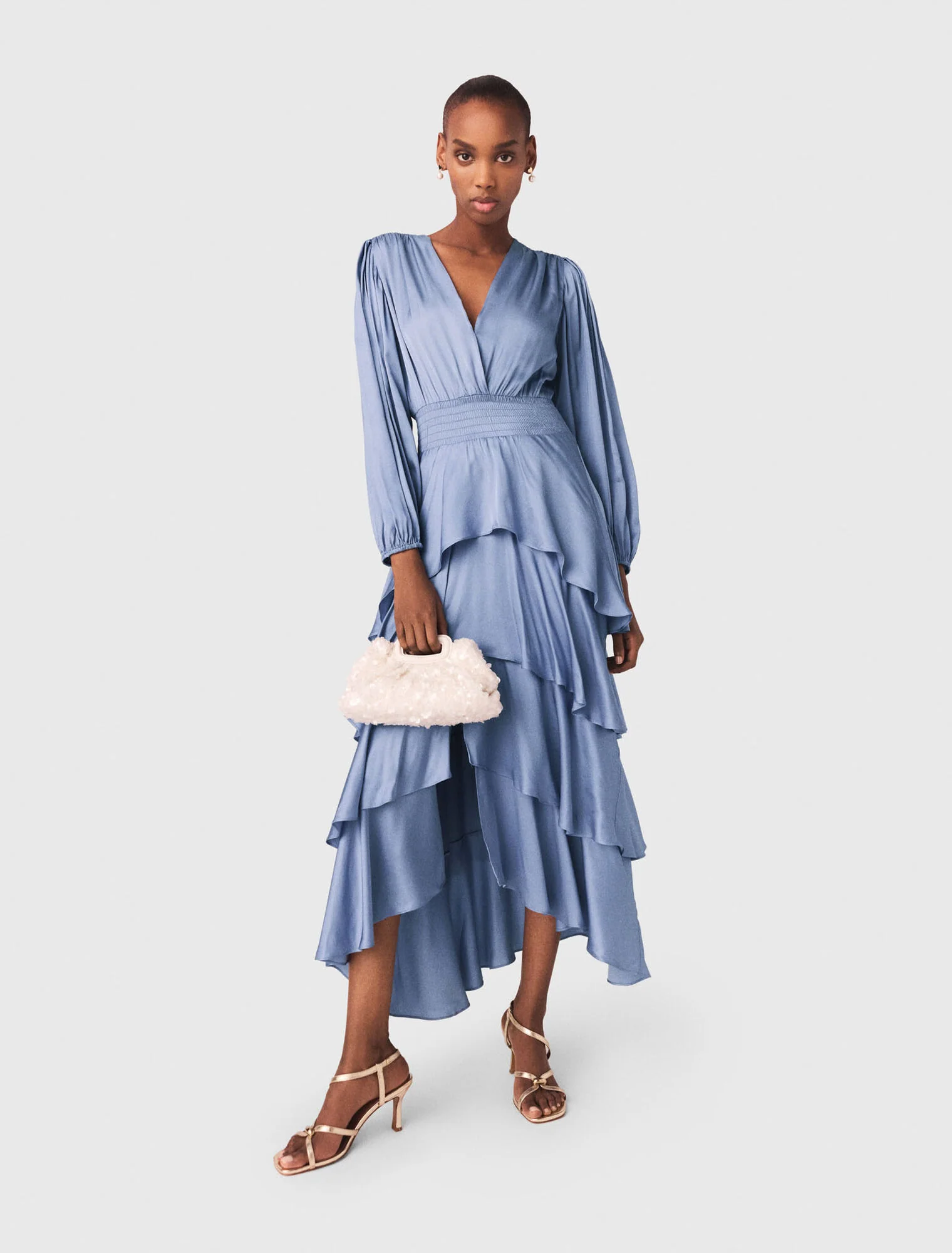 Ruffled Maxi Dress Blue / Grey - Image 4