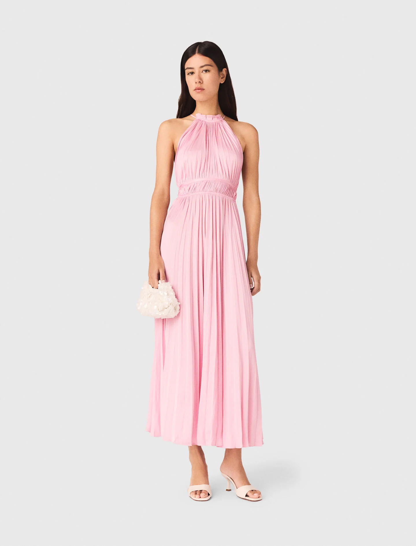 Pleated Maxi Dress Pink - Image 2