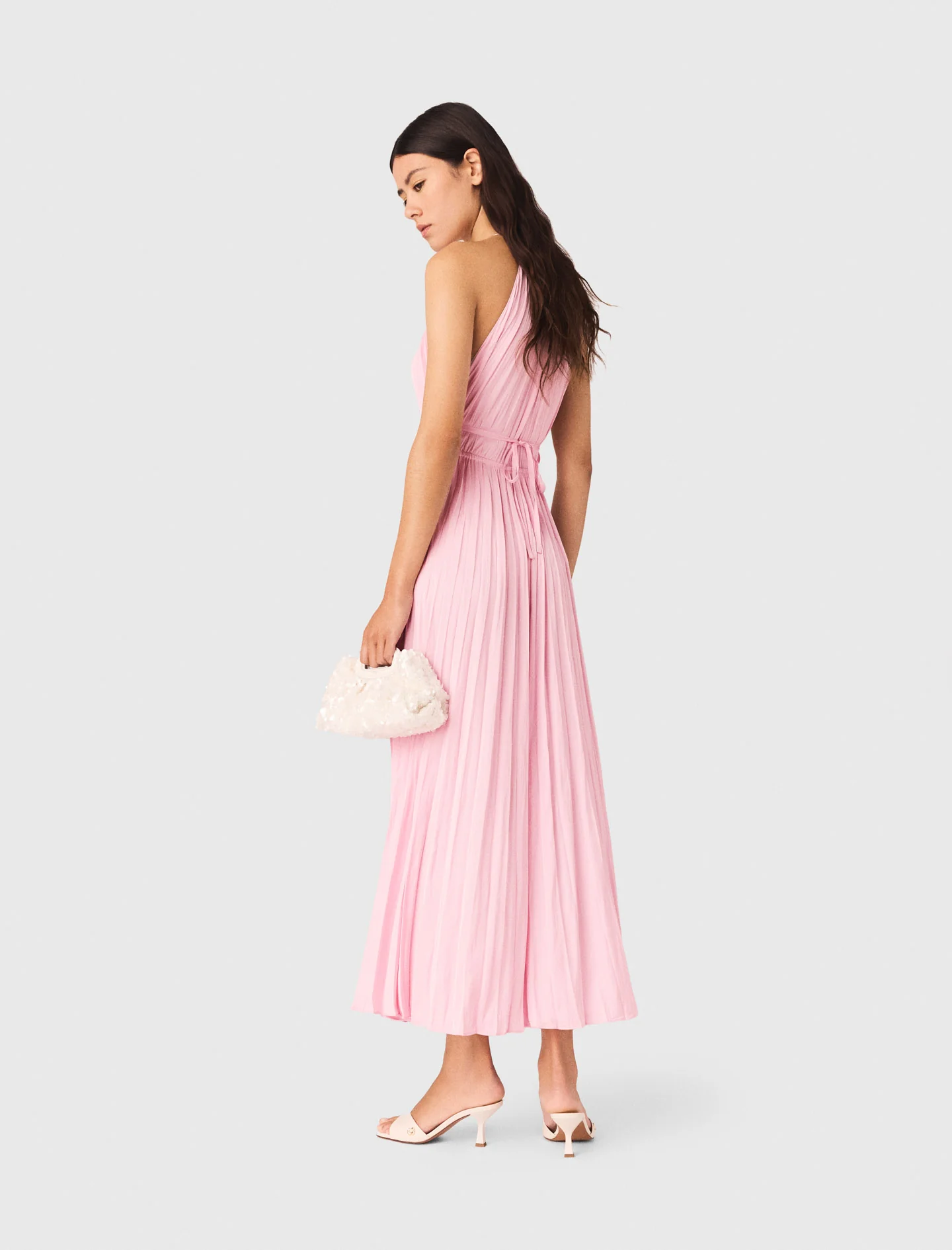 Pleated Maxi Dress Pink - Image 3