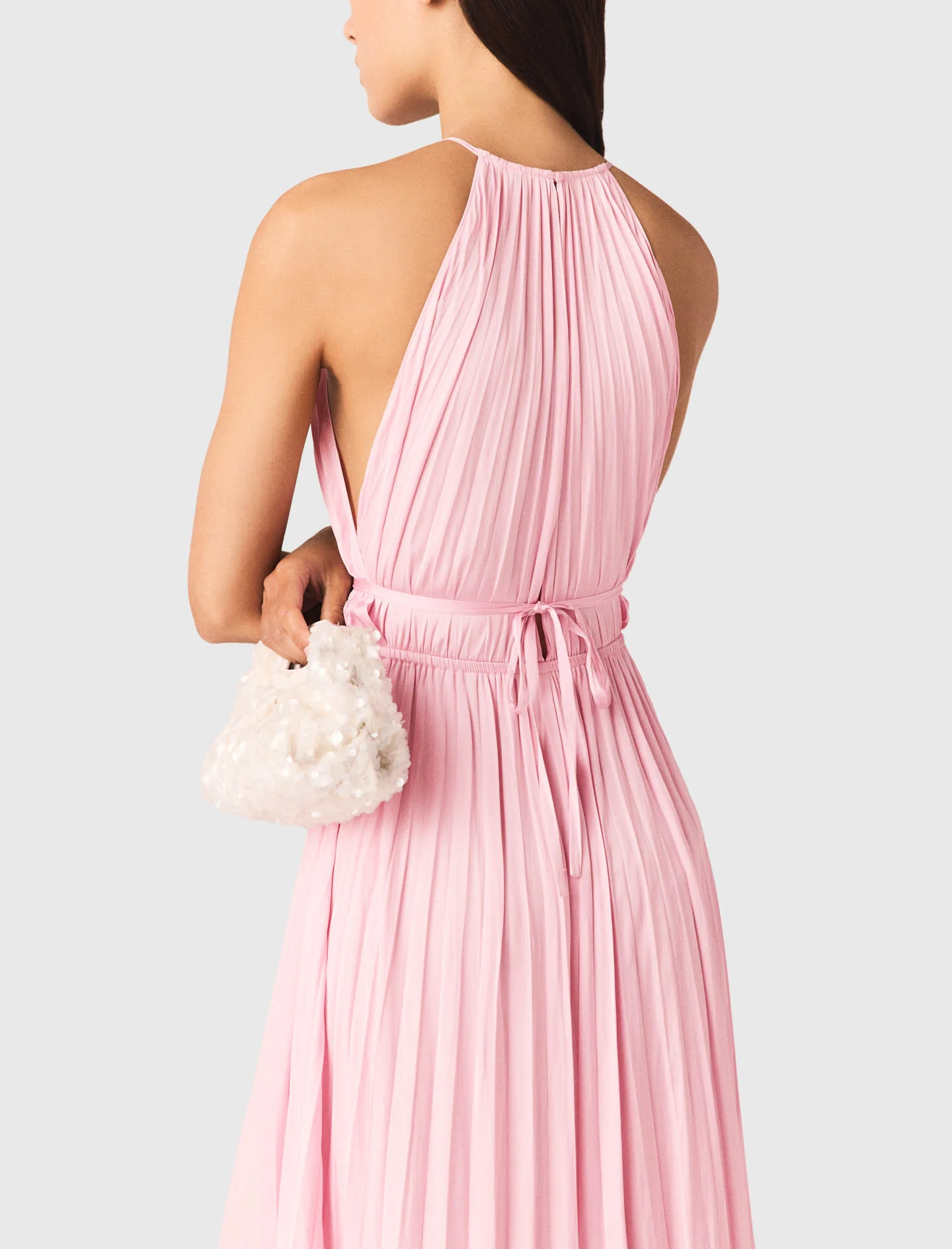 Pleated Maxi Dress Pink - Image 6