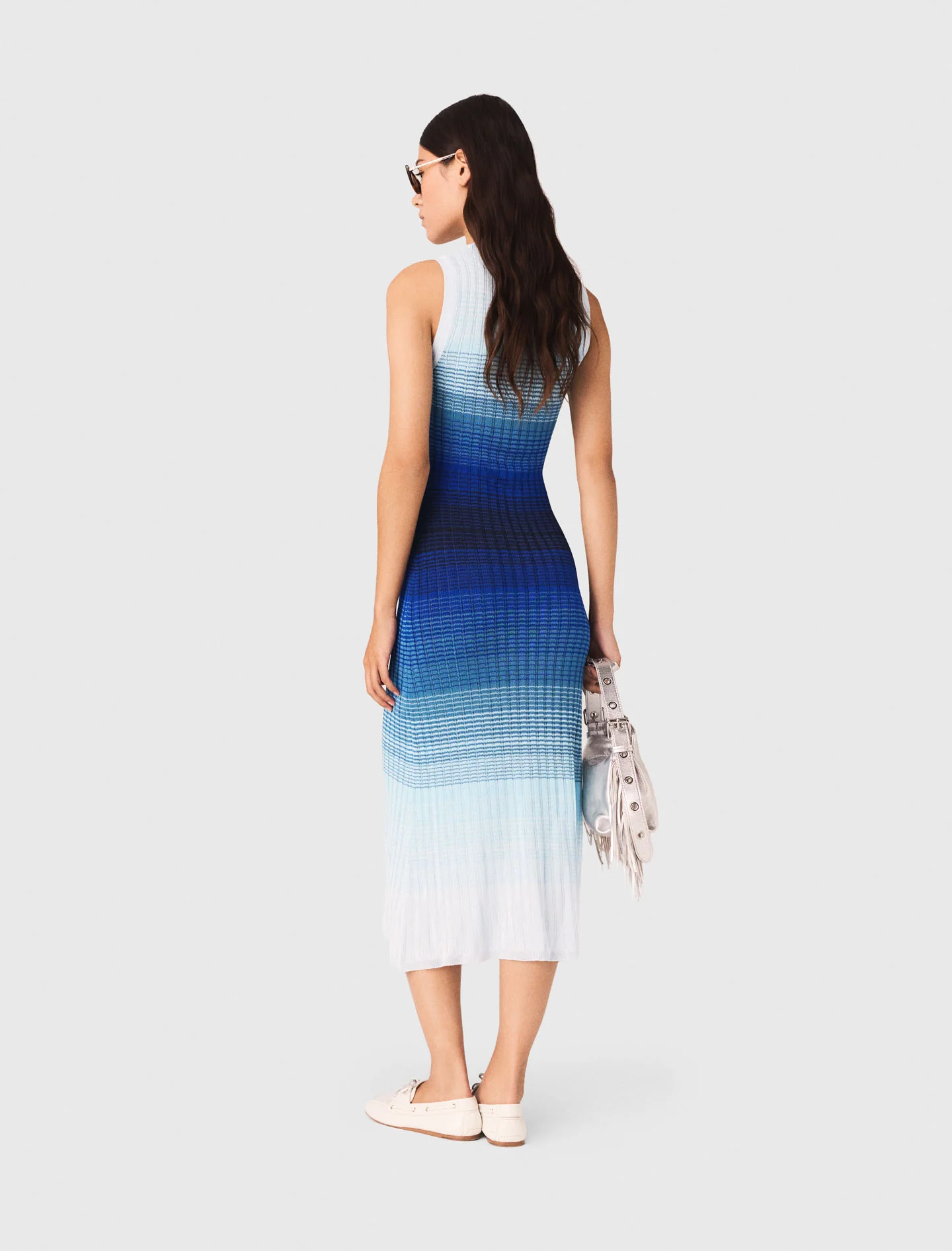 Ombré Knit Maxi Dress Blue - Image 3