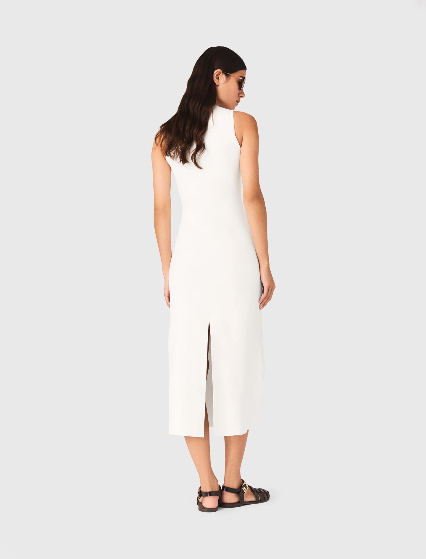 Beaded Embroidered Floral Dress White - Image 3