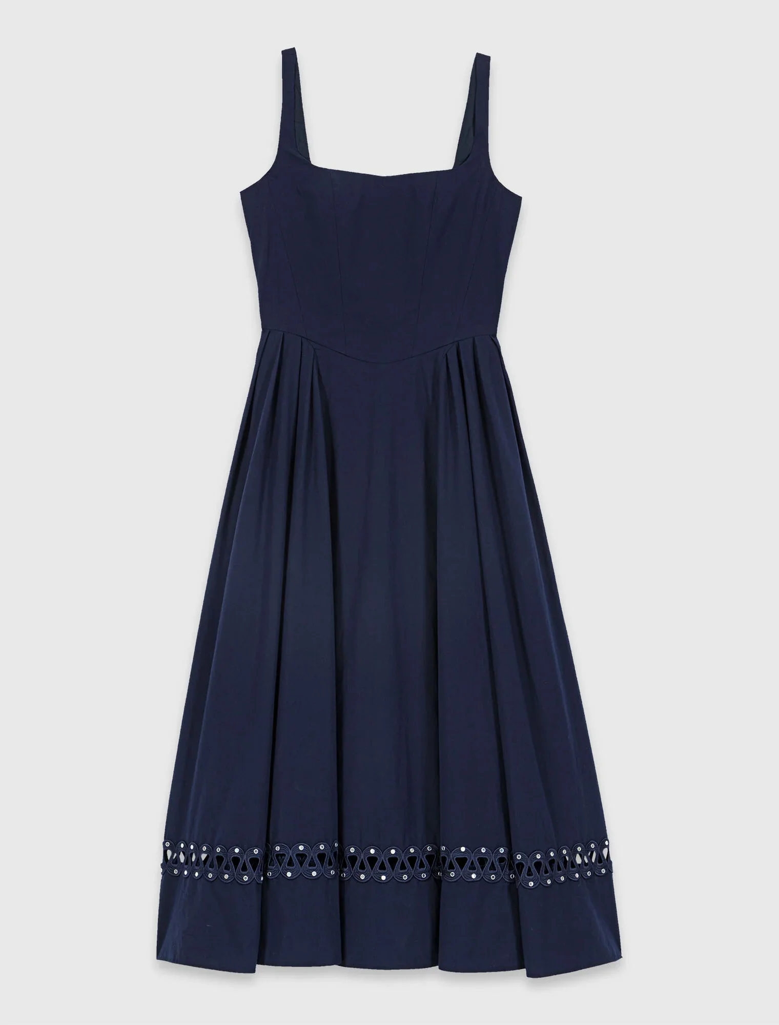 Flared Midi Dress Navy - Image 7