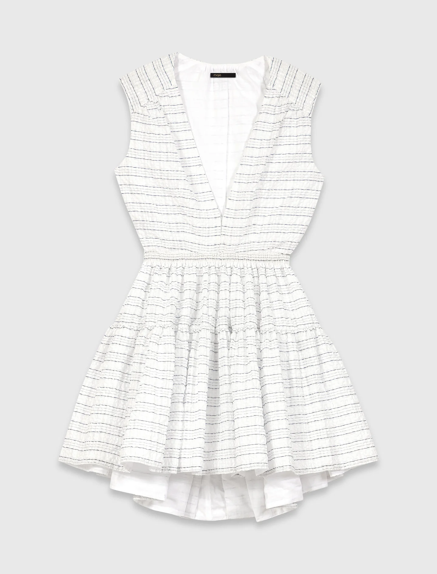 Short Flared Open-Back Dress White - Image 7