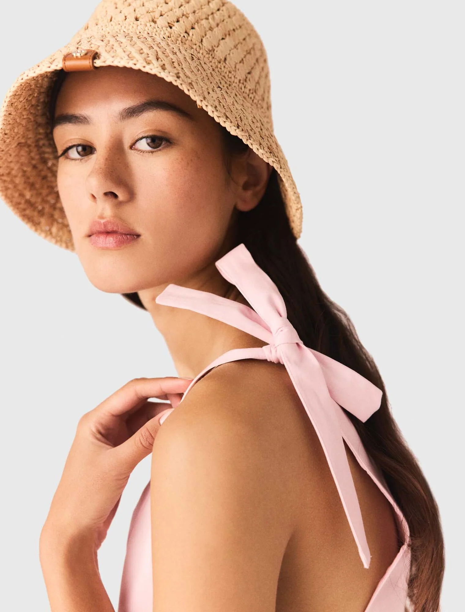 Short Flared Cotton Dress Pink - Image 6