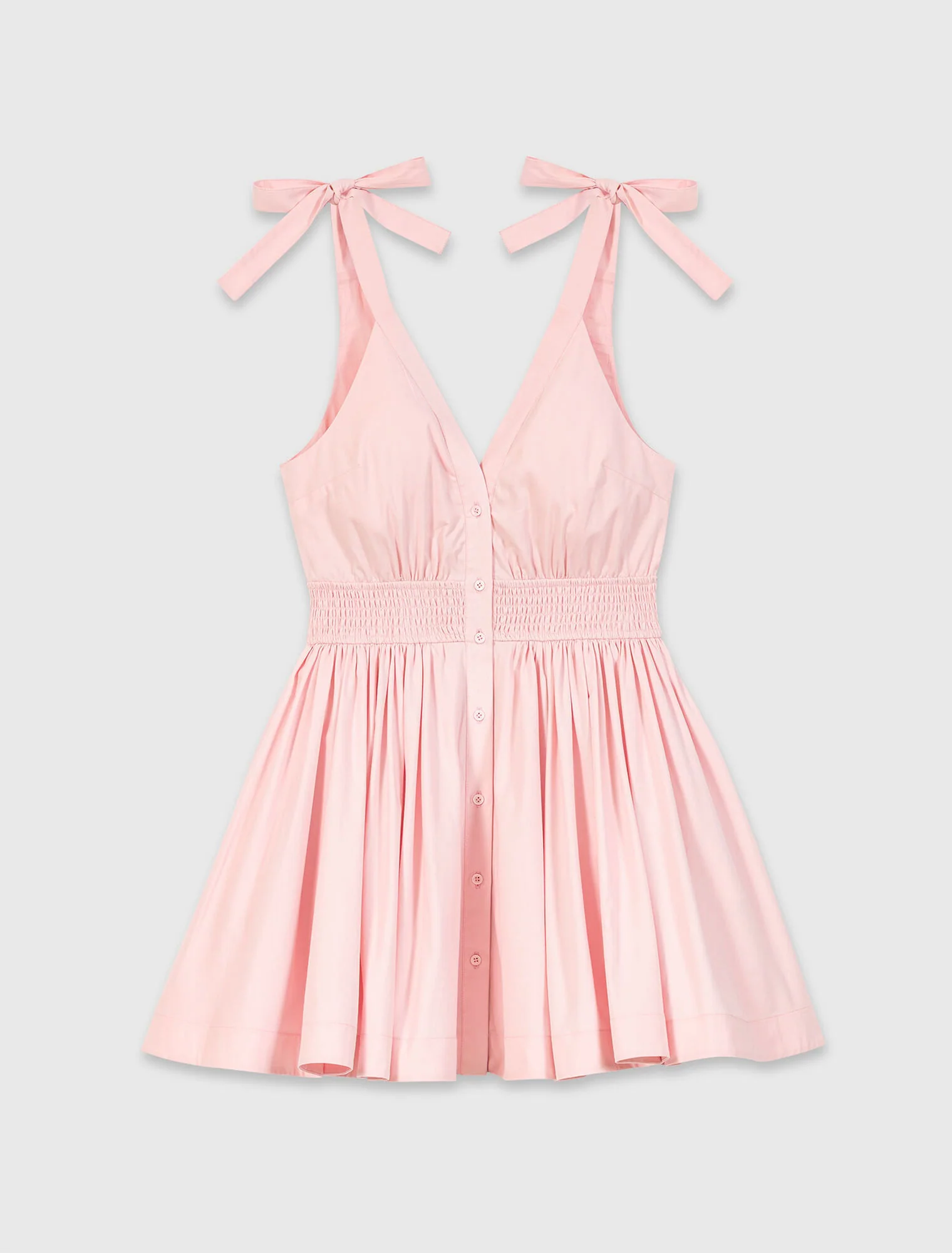 Short Flared Cotton Dress Pink - Image 8