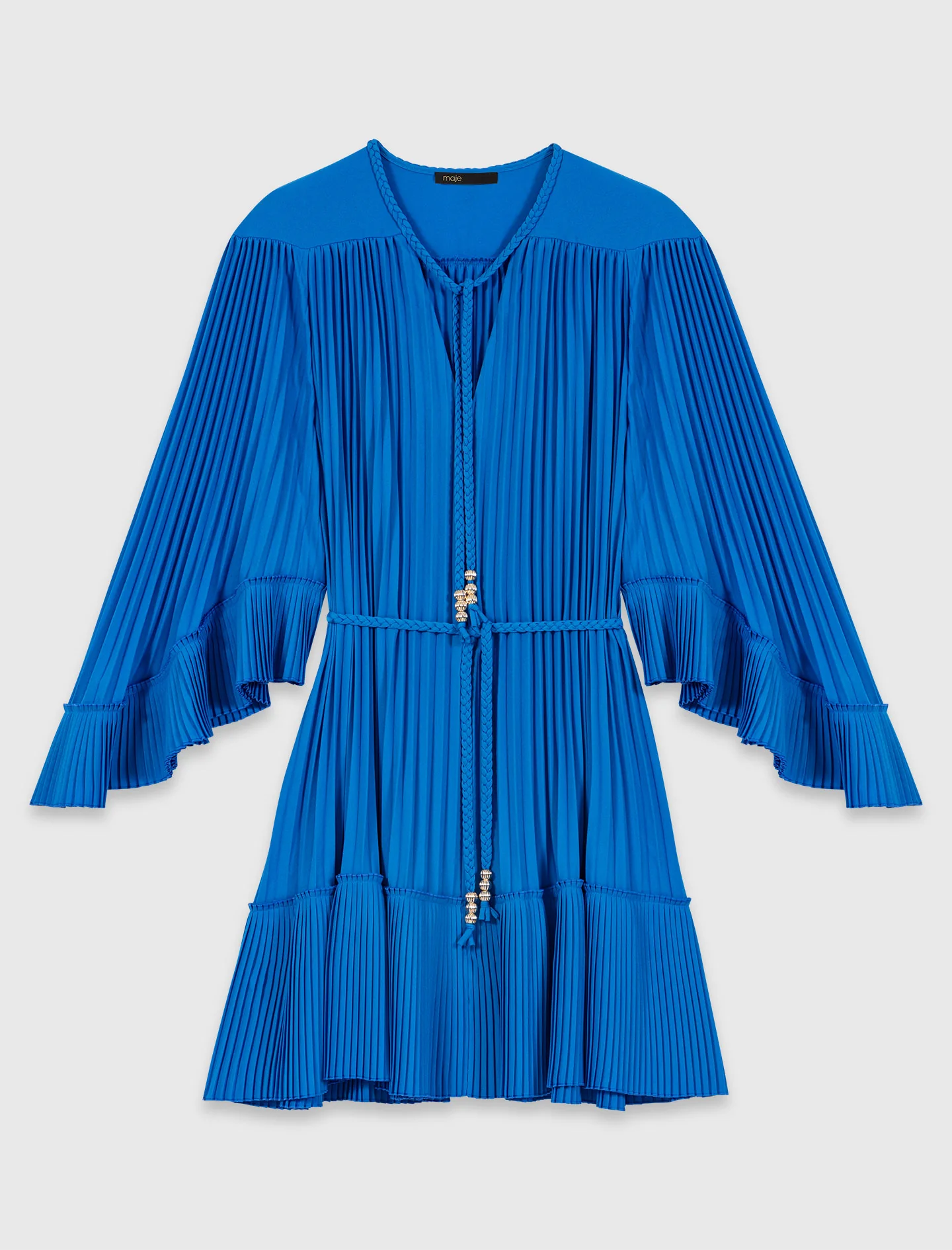 Short Pleated Dress Blue - Image 7