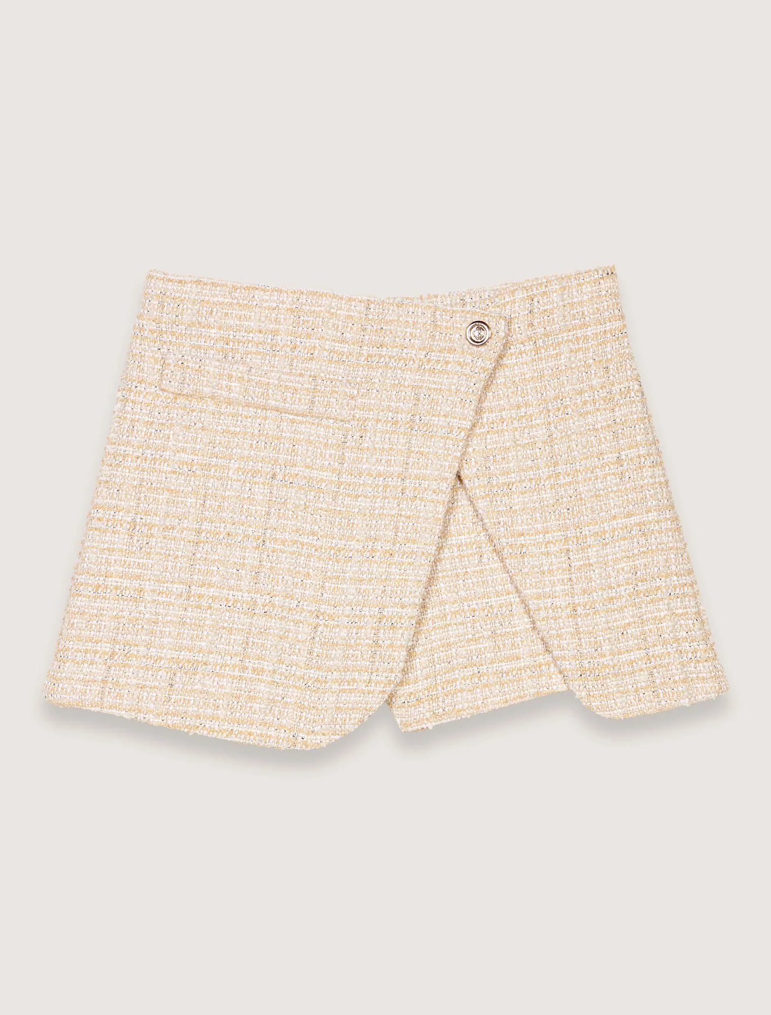 Layered tweed skort Beige - Image 7