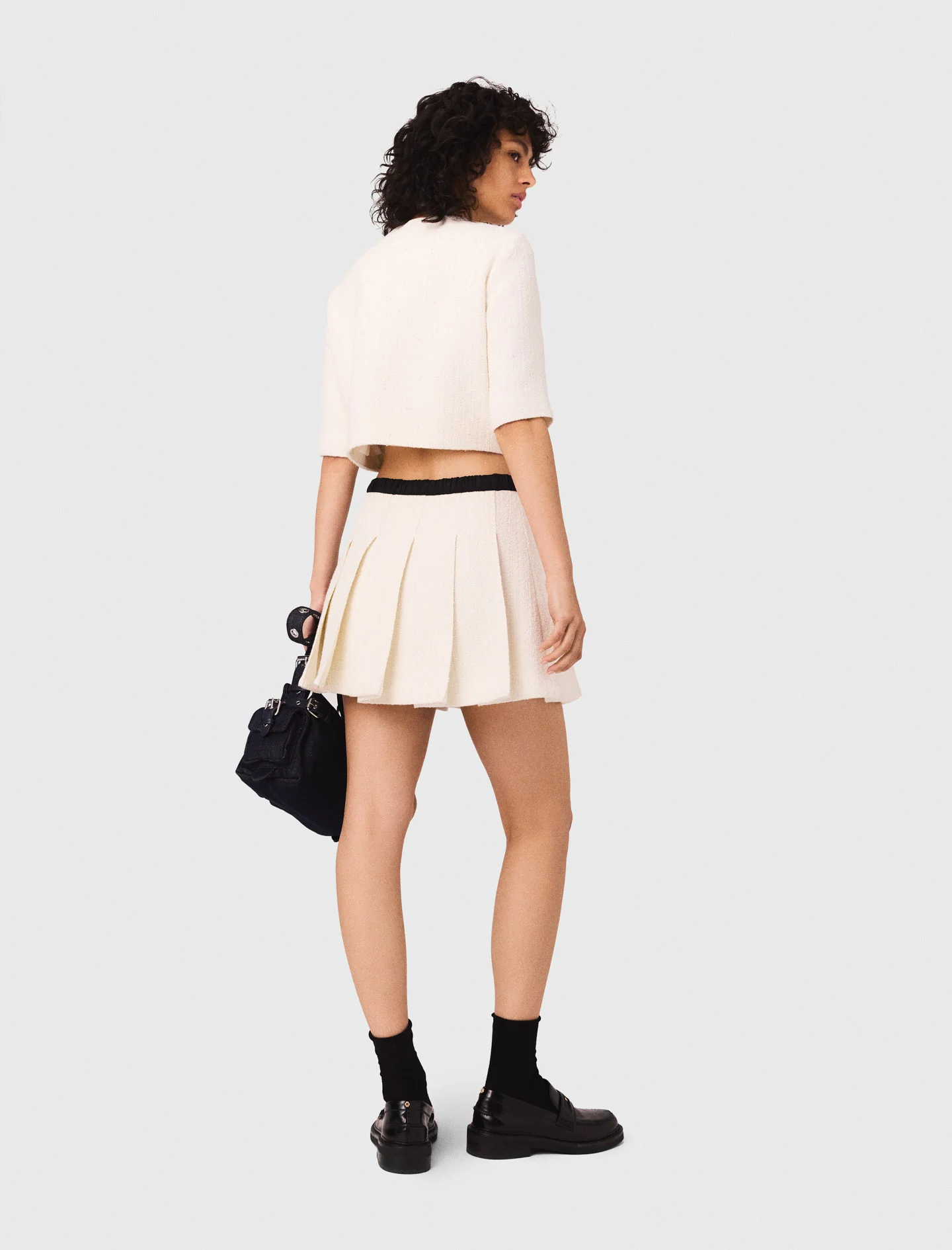 Lurex tweed skort Ecru - Image 4