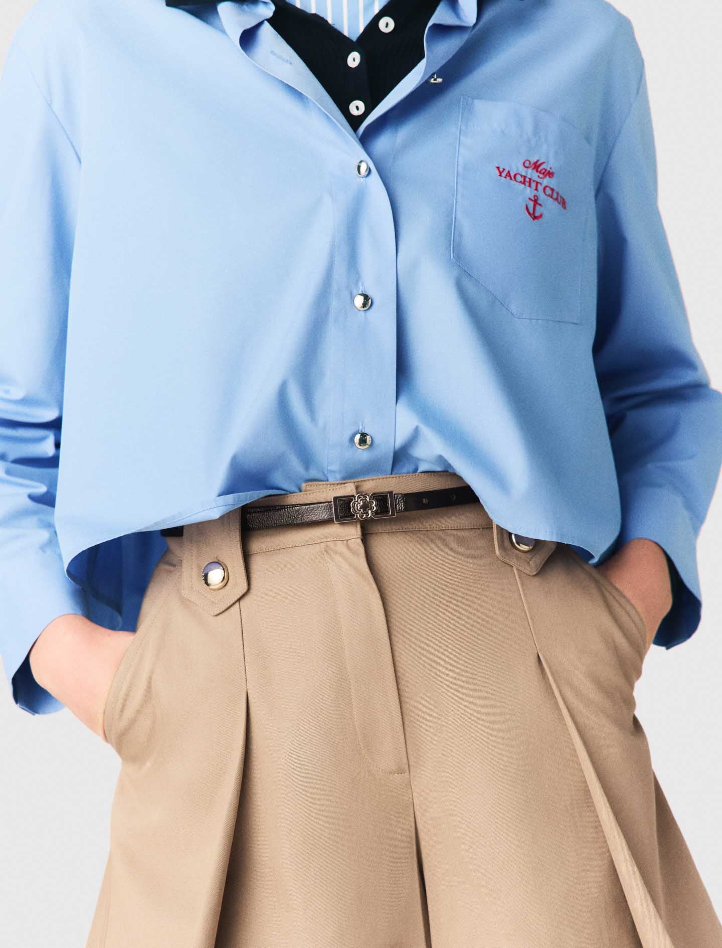 Pleated Cotton Shorts Mastic Beige - Image 8