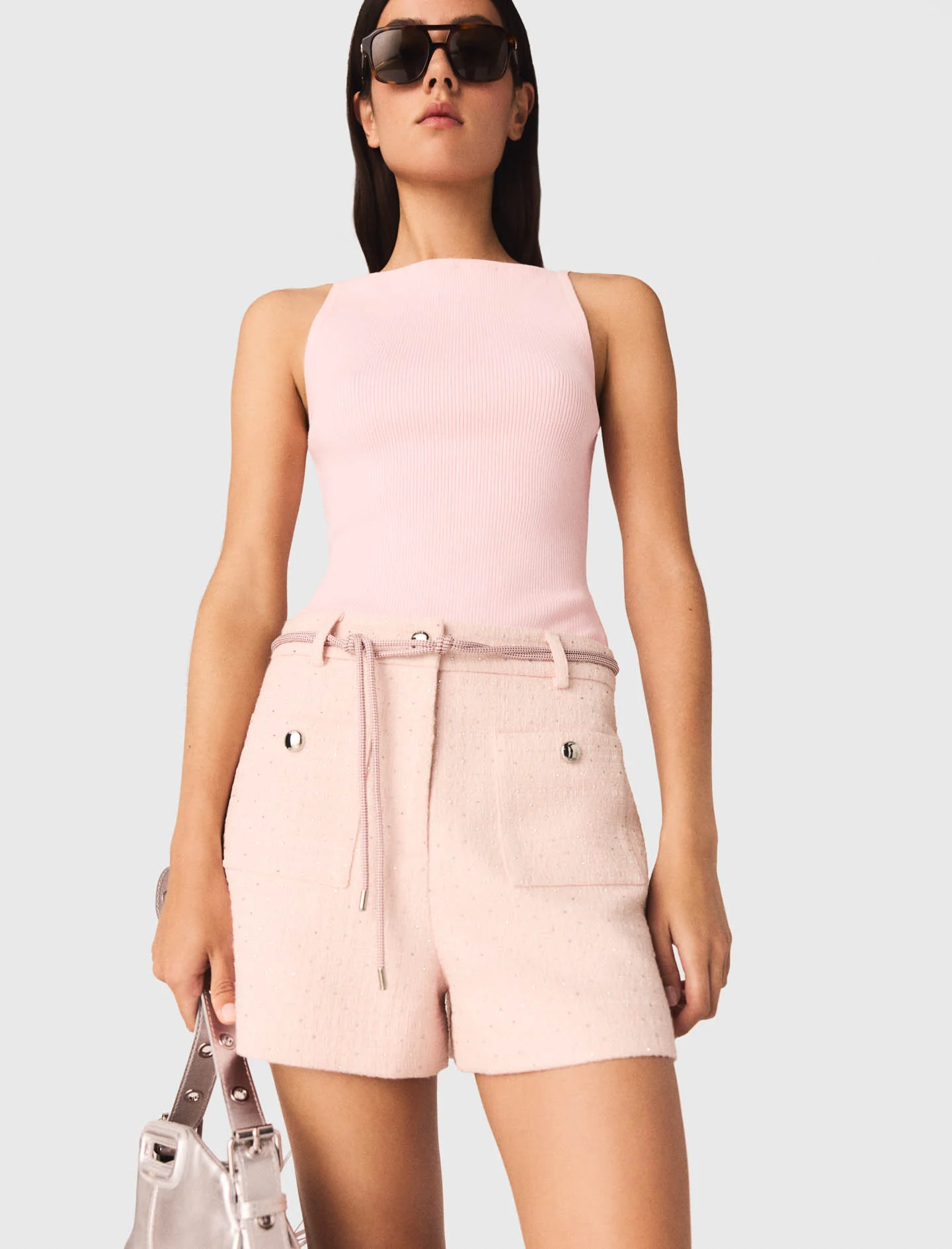 Tweed Shorts Pink - Image 3