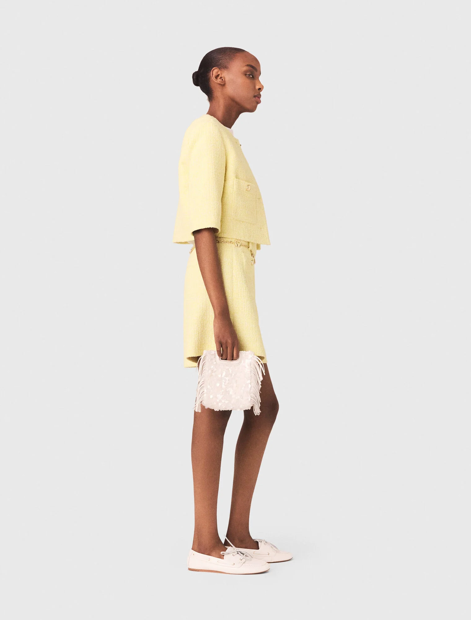 Tweed Shorts Pale Yellow - Image 2