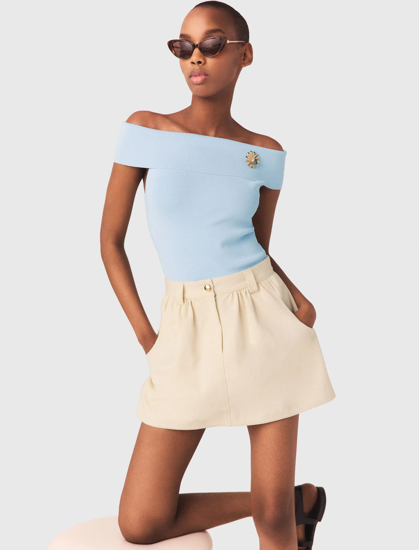 Cotton Skort Ecru - Image 5