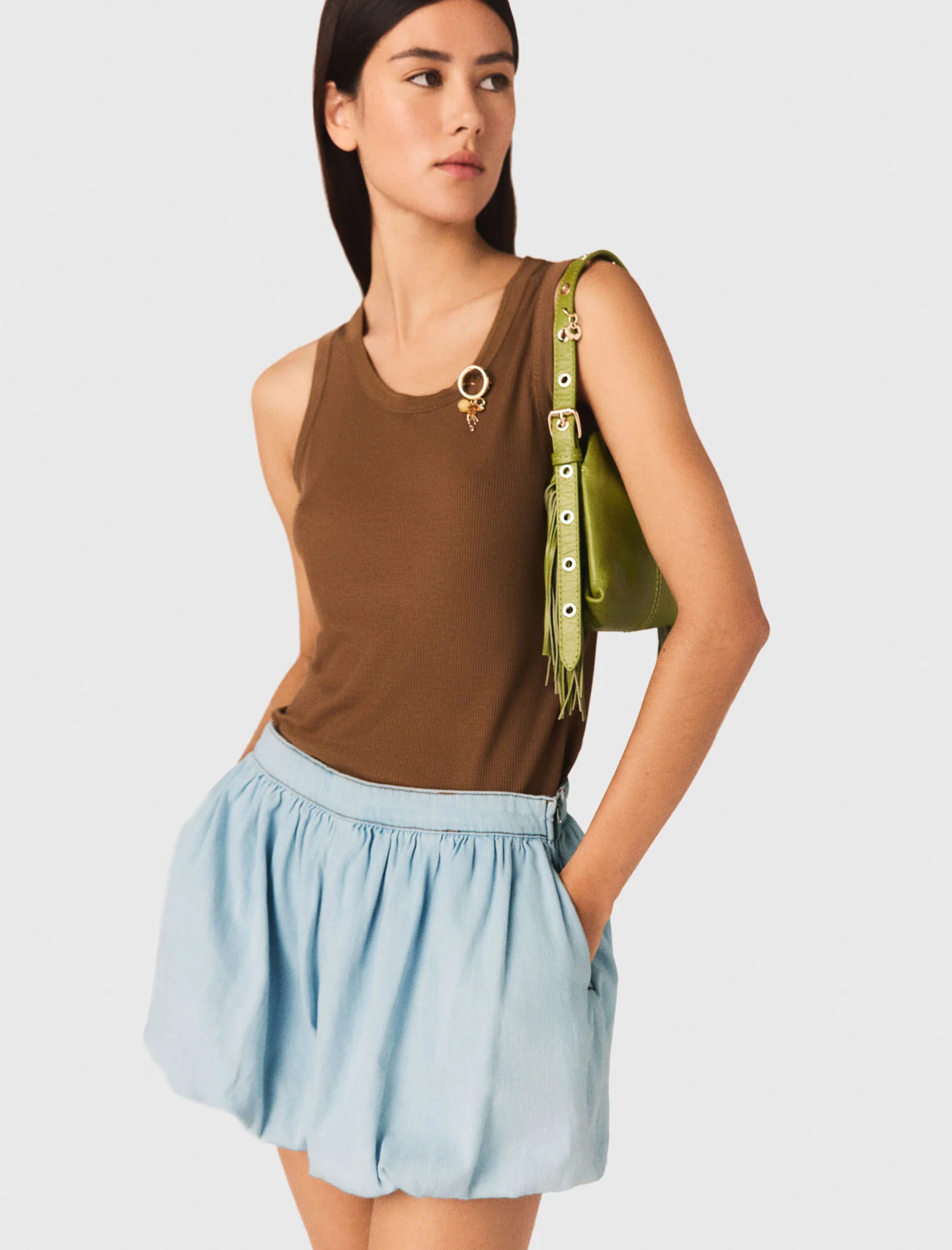 Chambray Balloon Skort Blue Sky - Image 5