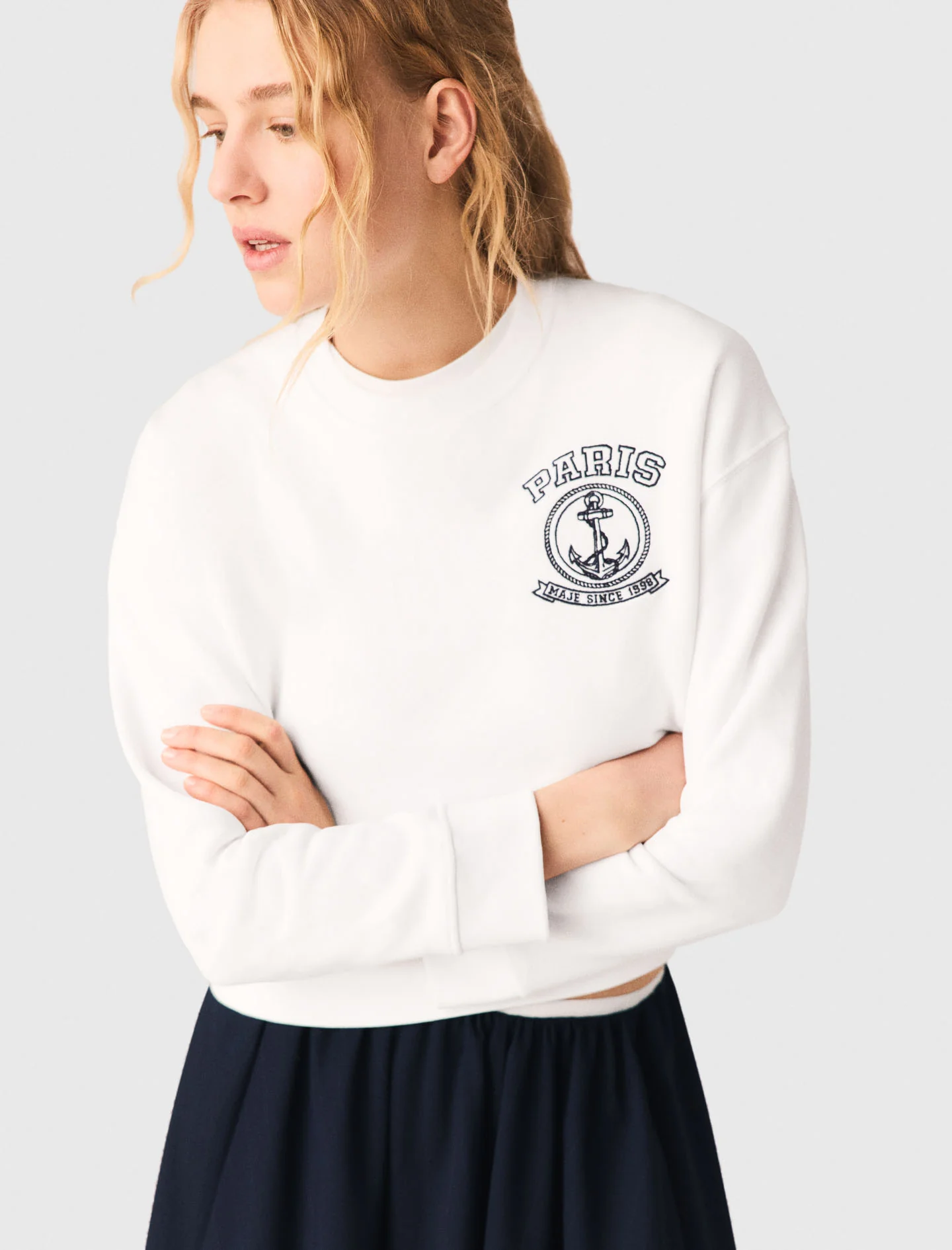 Sailor Print Sweatshirt White - Image 6
