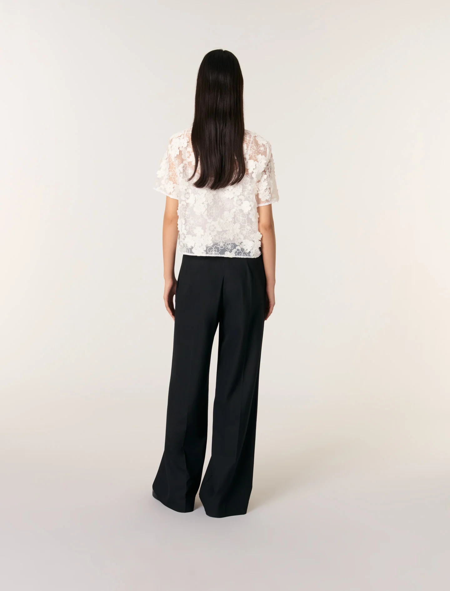 Floral lace t-shirt White - Image 3