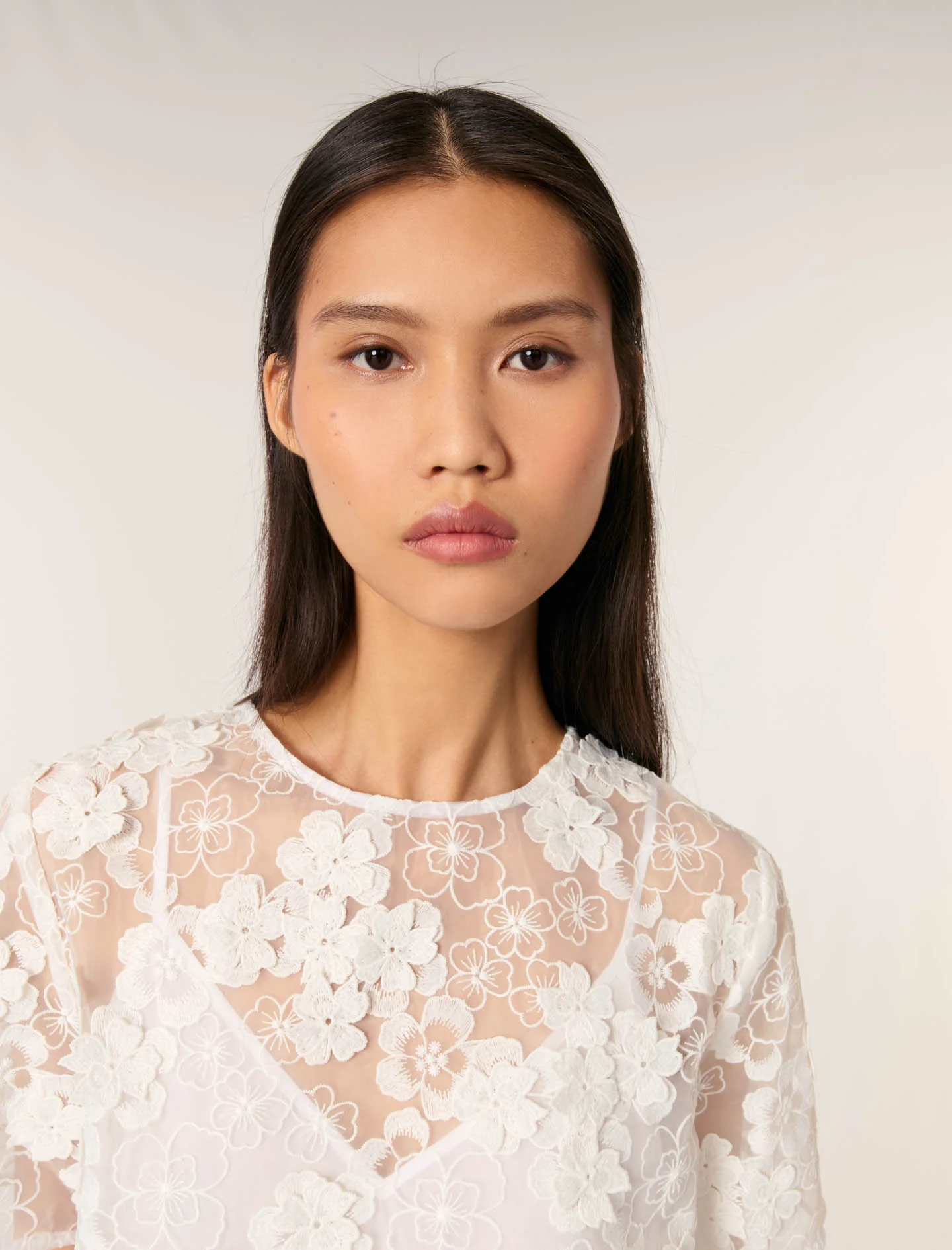Floral lace t-shirt White - Image 5