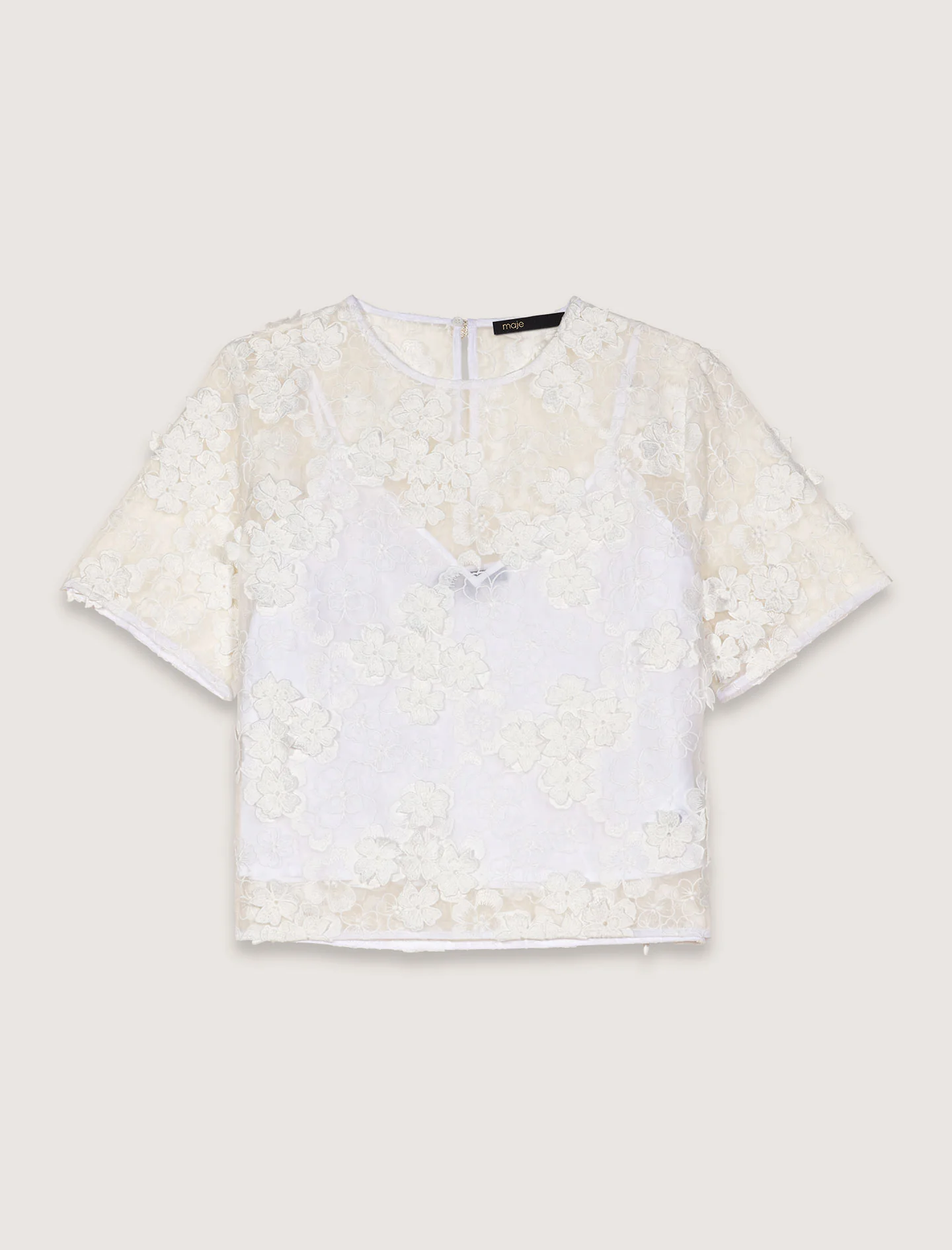 Floral lace t-shirt White - Image 7