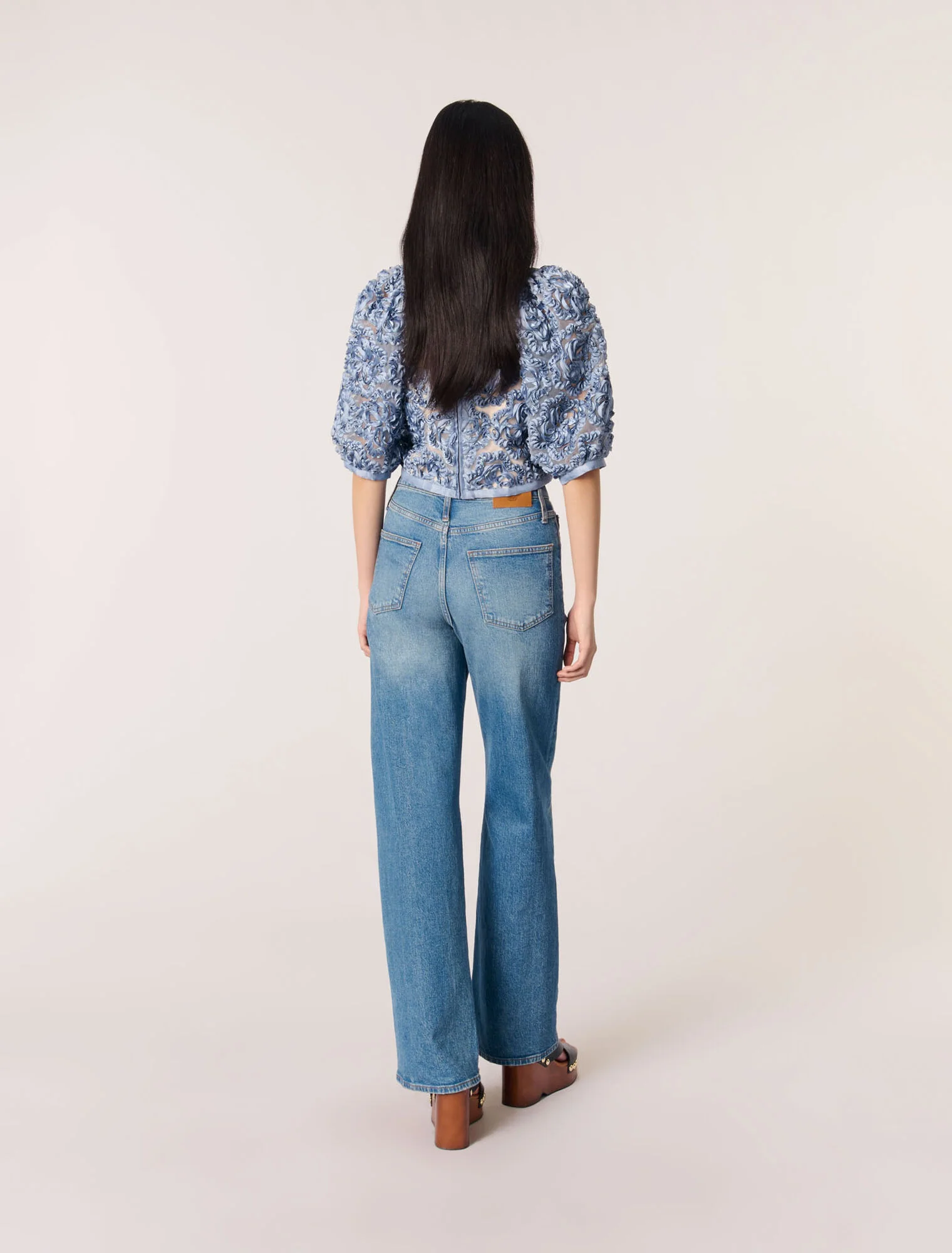 Floral organza top Blue - Image 3