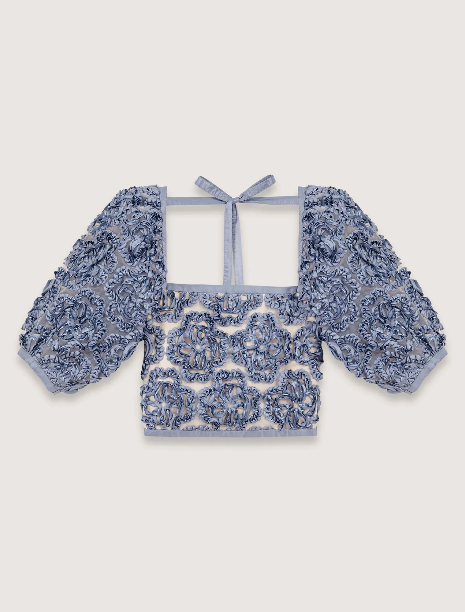 Floral organza top Blue - Image 8