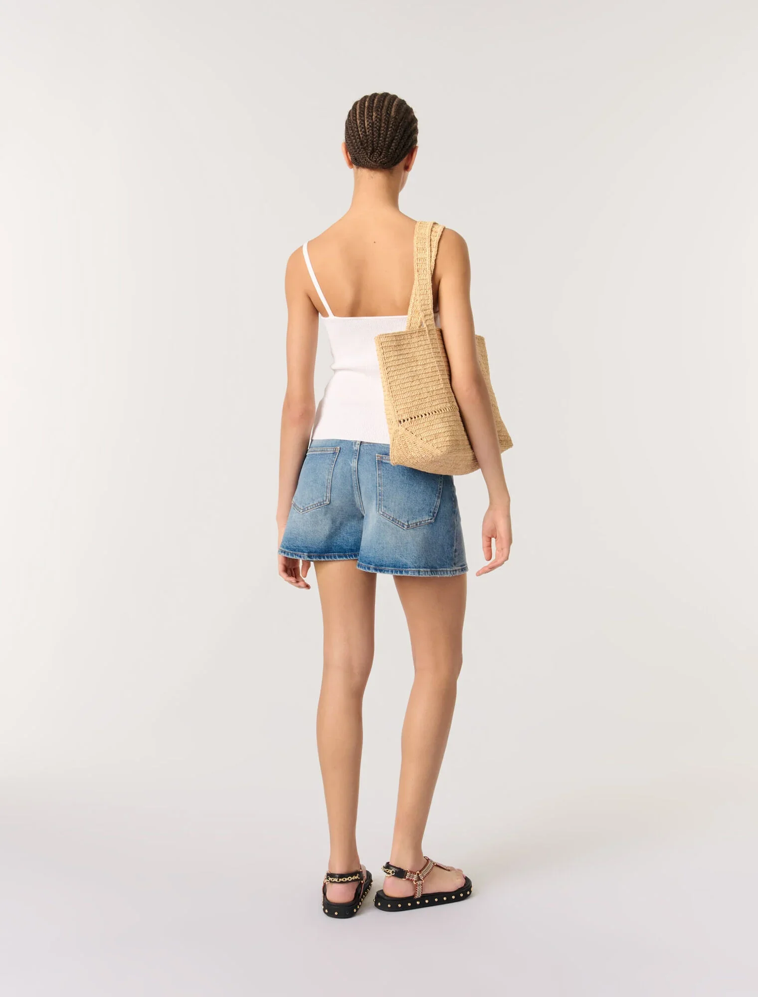 Rib knit top White - Image 3