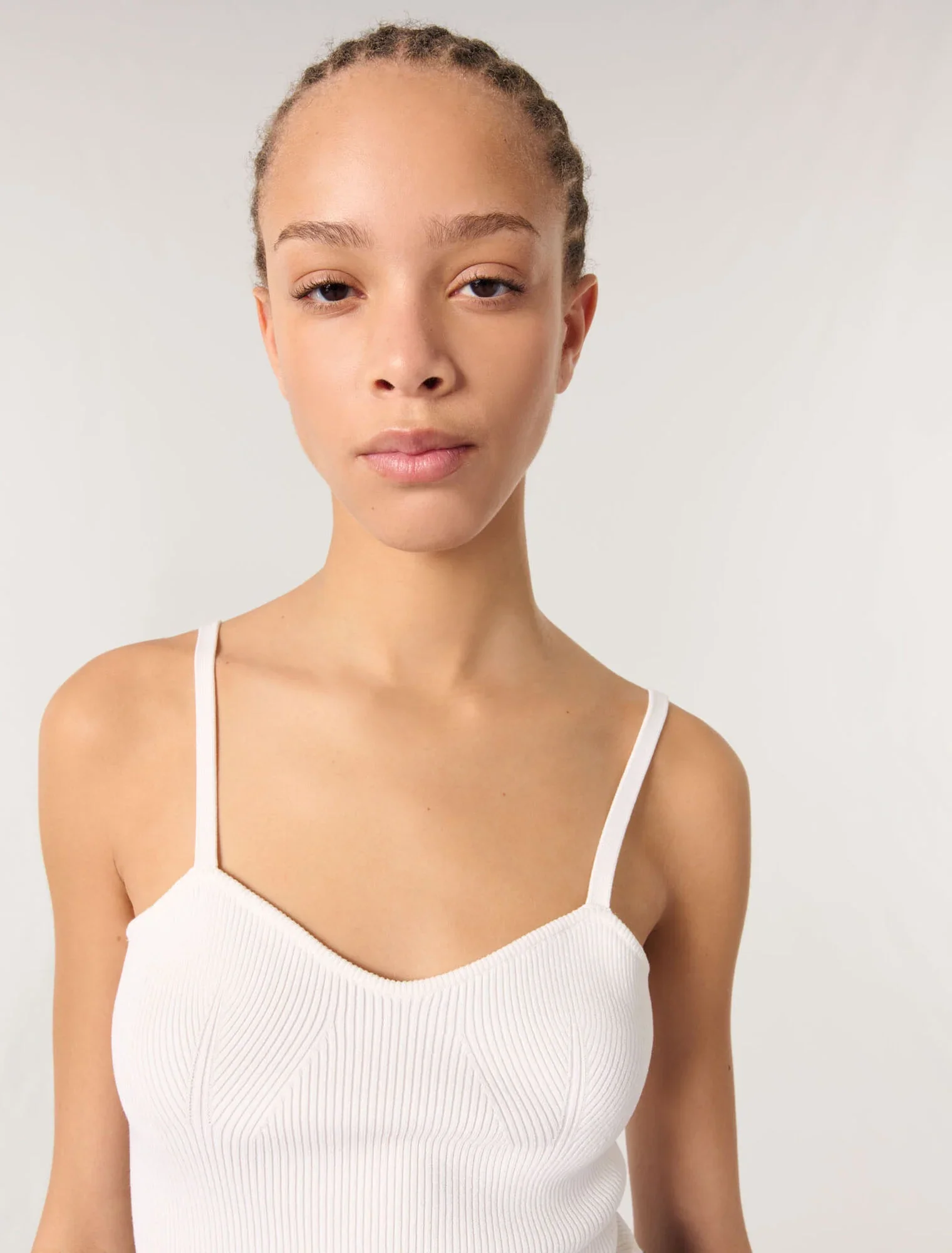 Rib knit top White - Image 5